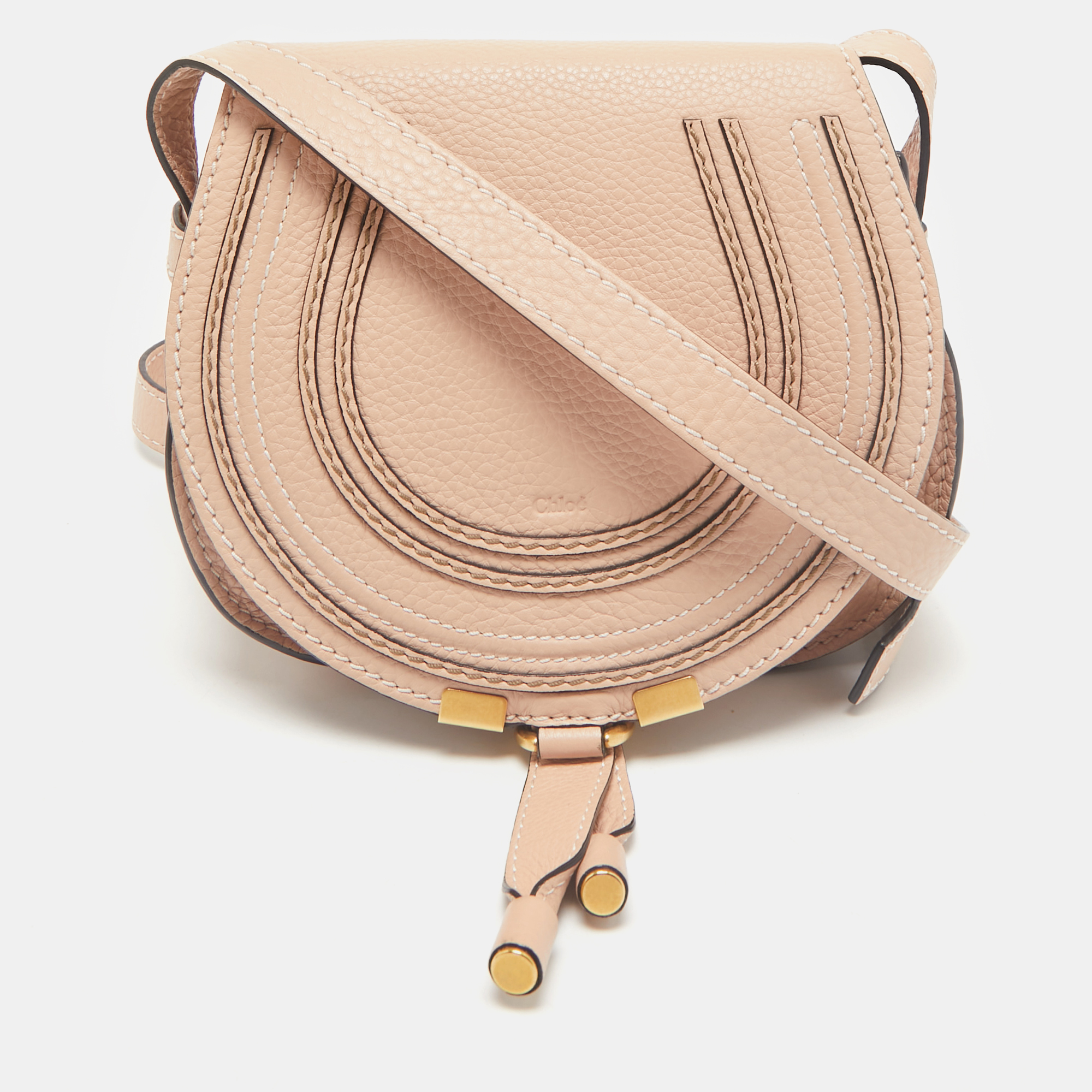 

Chloé Peach Leather Mini Marcie Crossbody Bag, Orange