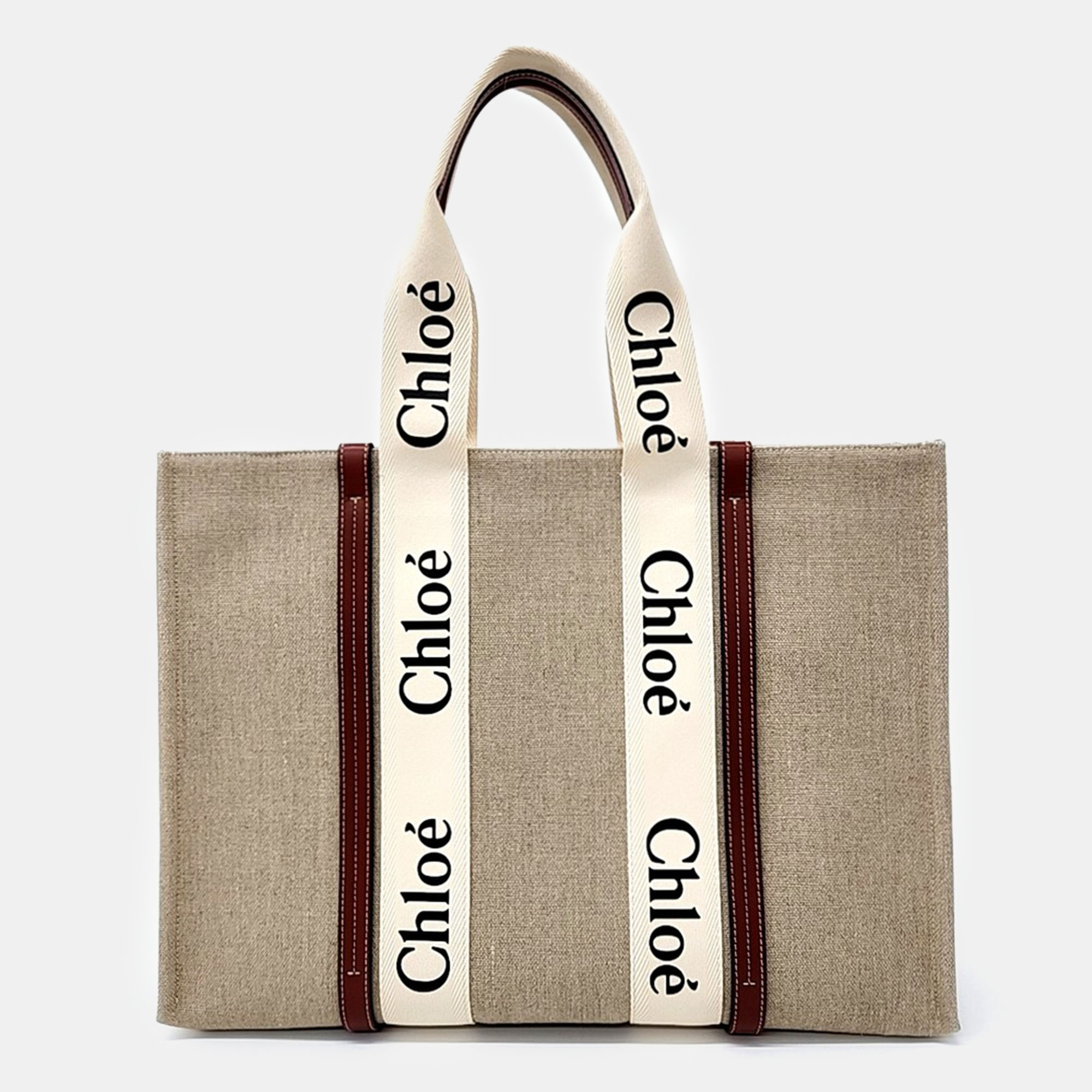 

Chloe Beige Fabric Woody Large Bag