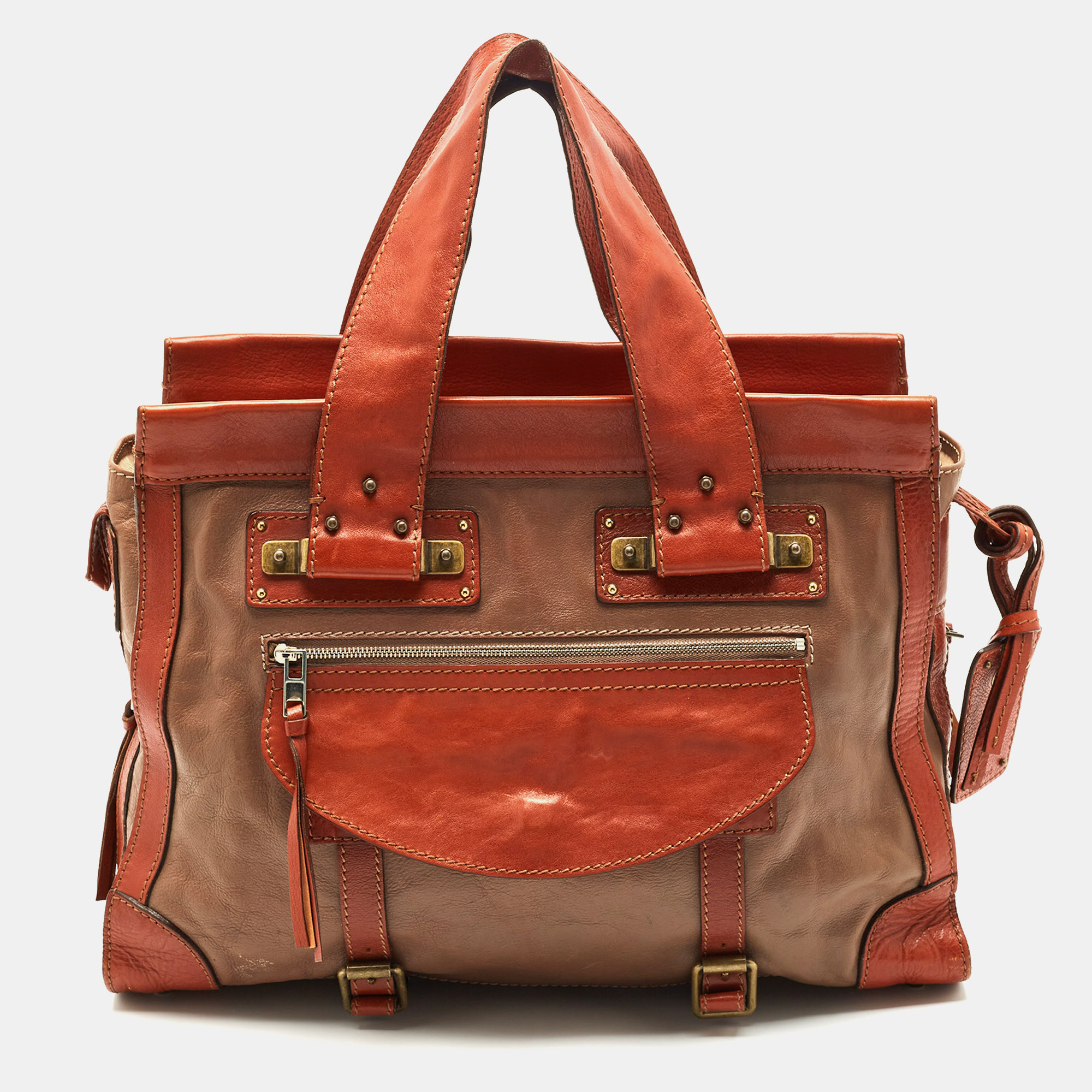 

Chloe Brown/Beige Leather Tracy Tote
