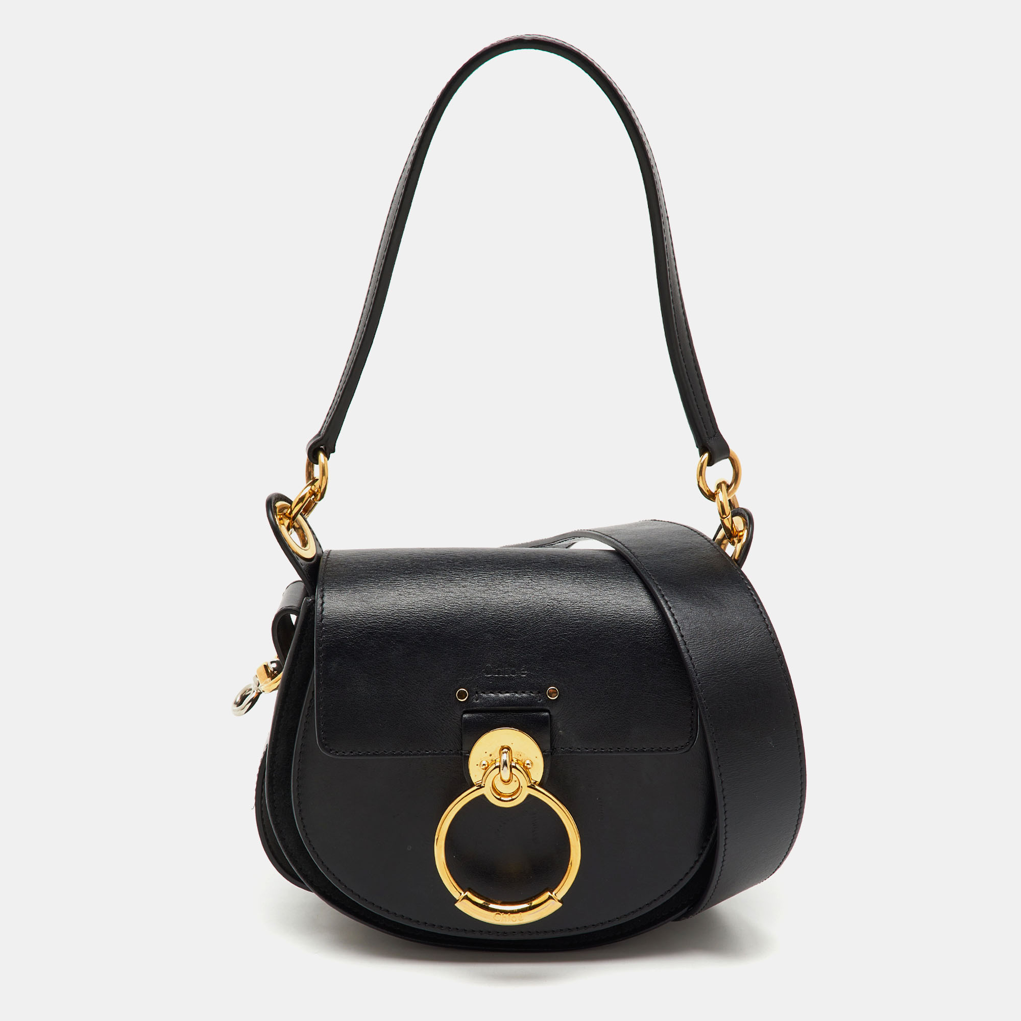

Chloe Black Leather and Suede  Tess Shoulder Bag