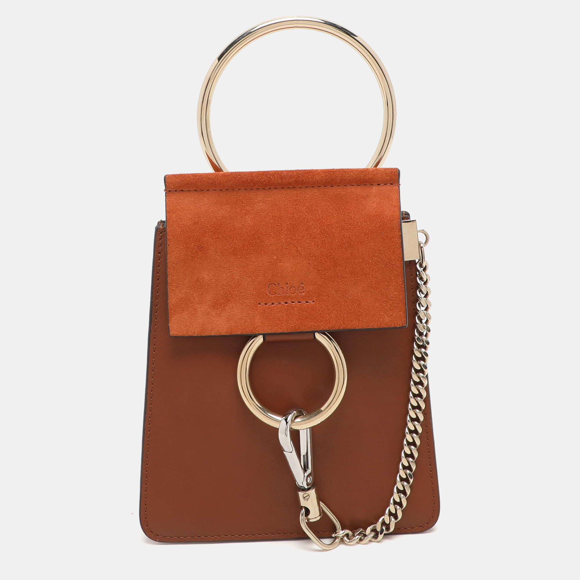 

Chloé Brown Leather and Suede Mini Faye Crossbody Bag, Green