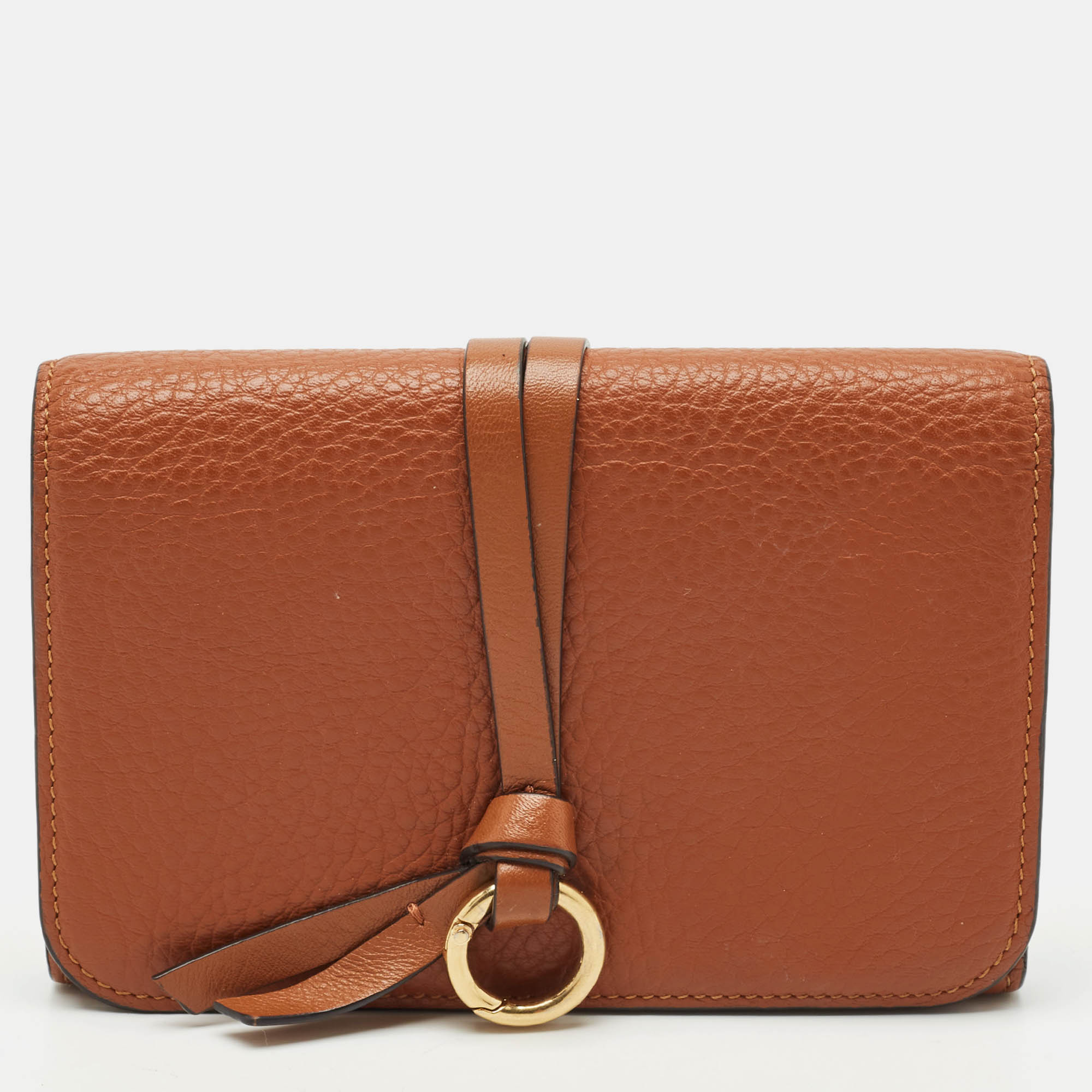 

Chloe Brown Leather Alphabet Compact Wallet