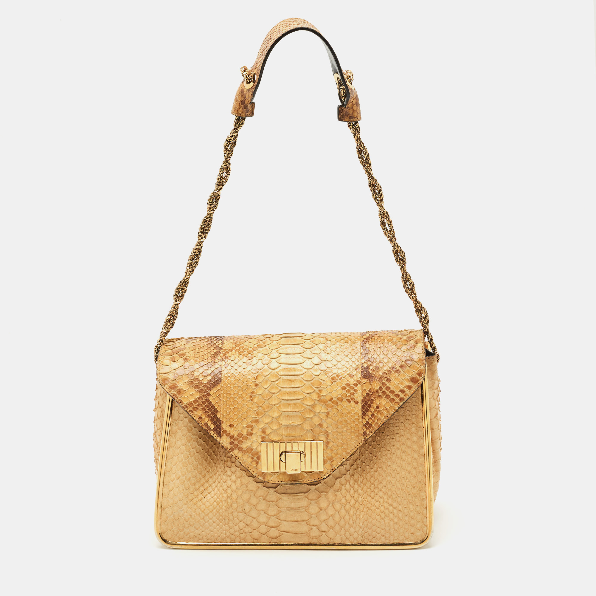 

Chloe Beige Python  Sally Shoulder Bag