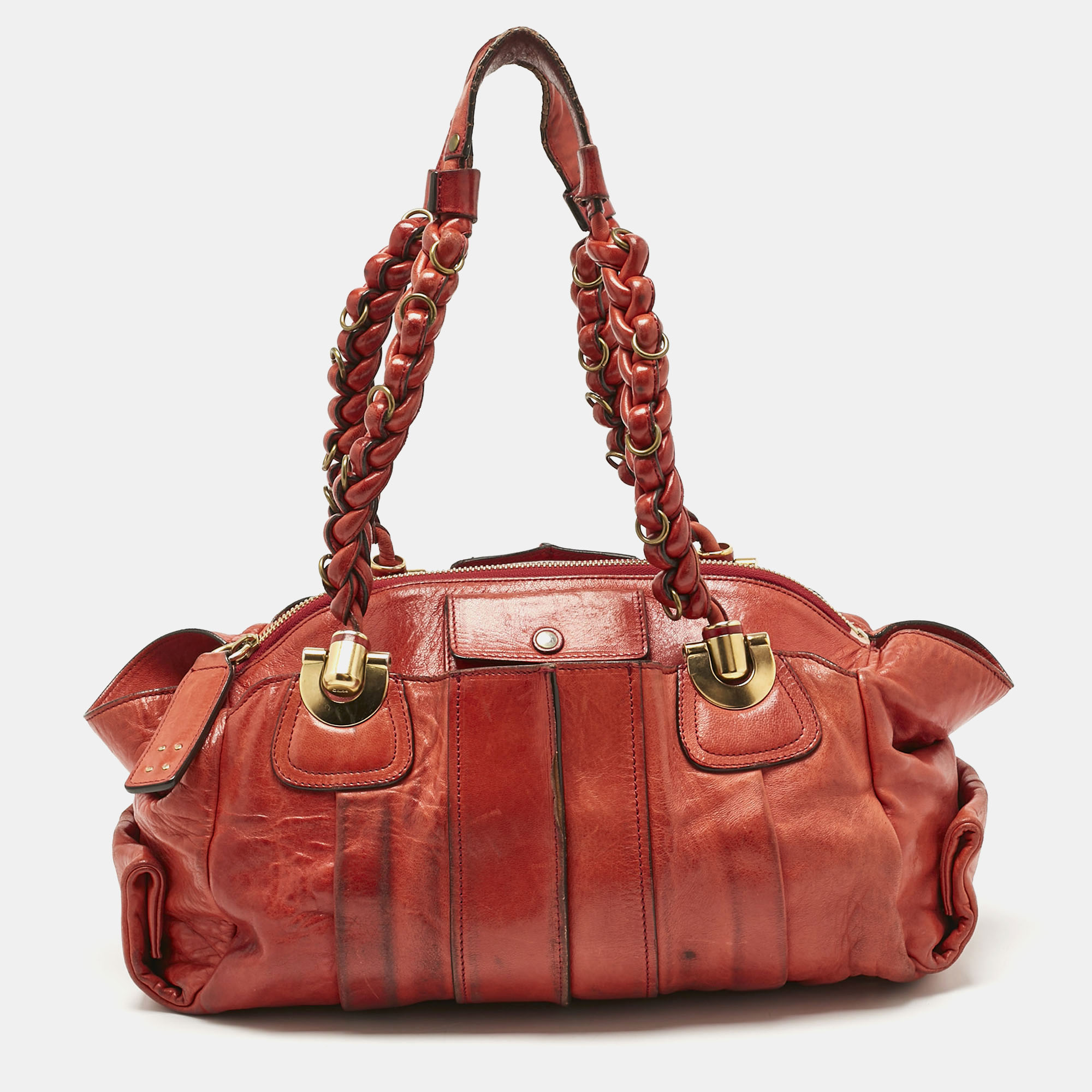

Chloe Orange Leather Heloise Satchel