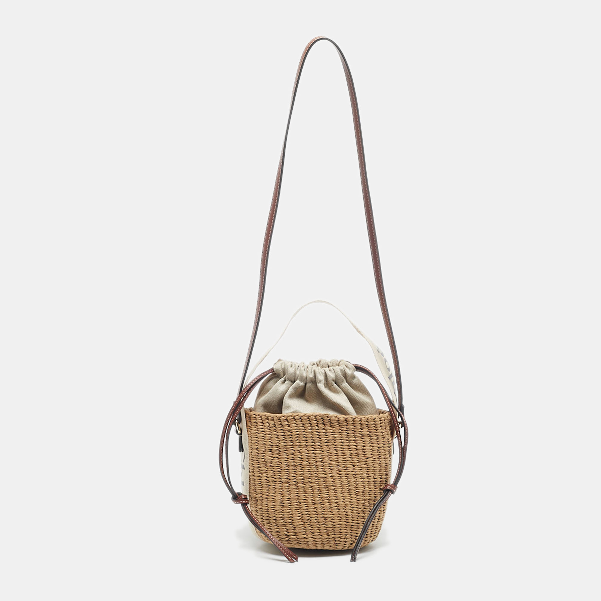 

Chloé Natural Fiber  Woody Basket Bag, Tan