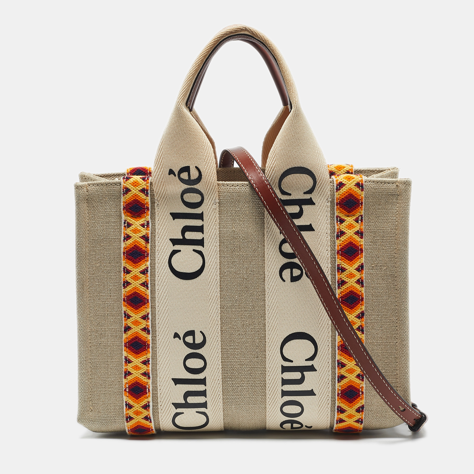 

Chloe Beige Canvas  Woody Tote