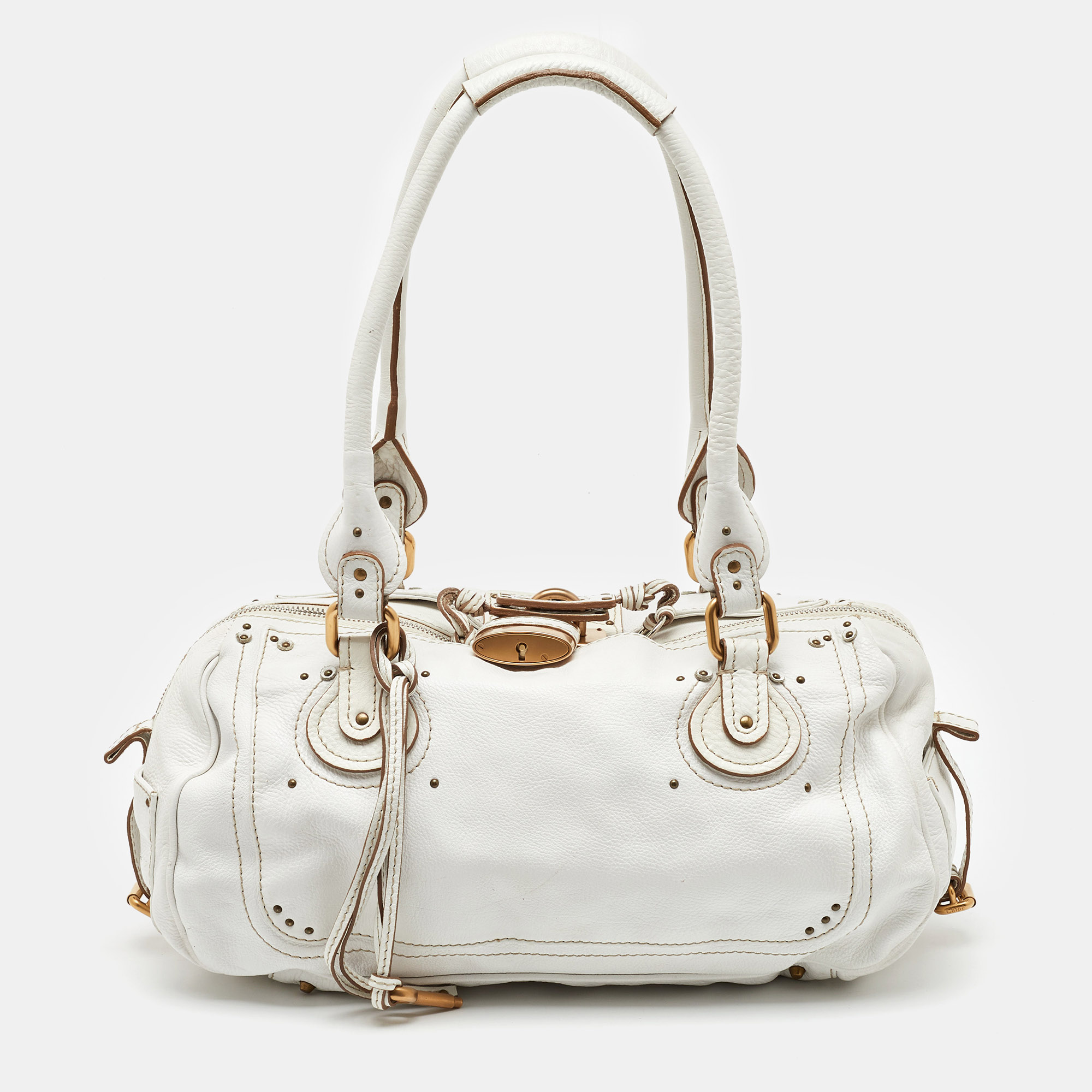 Pre-owned Chloé White Leather Medium Paddington Satchel
