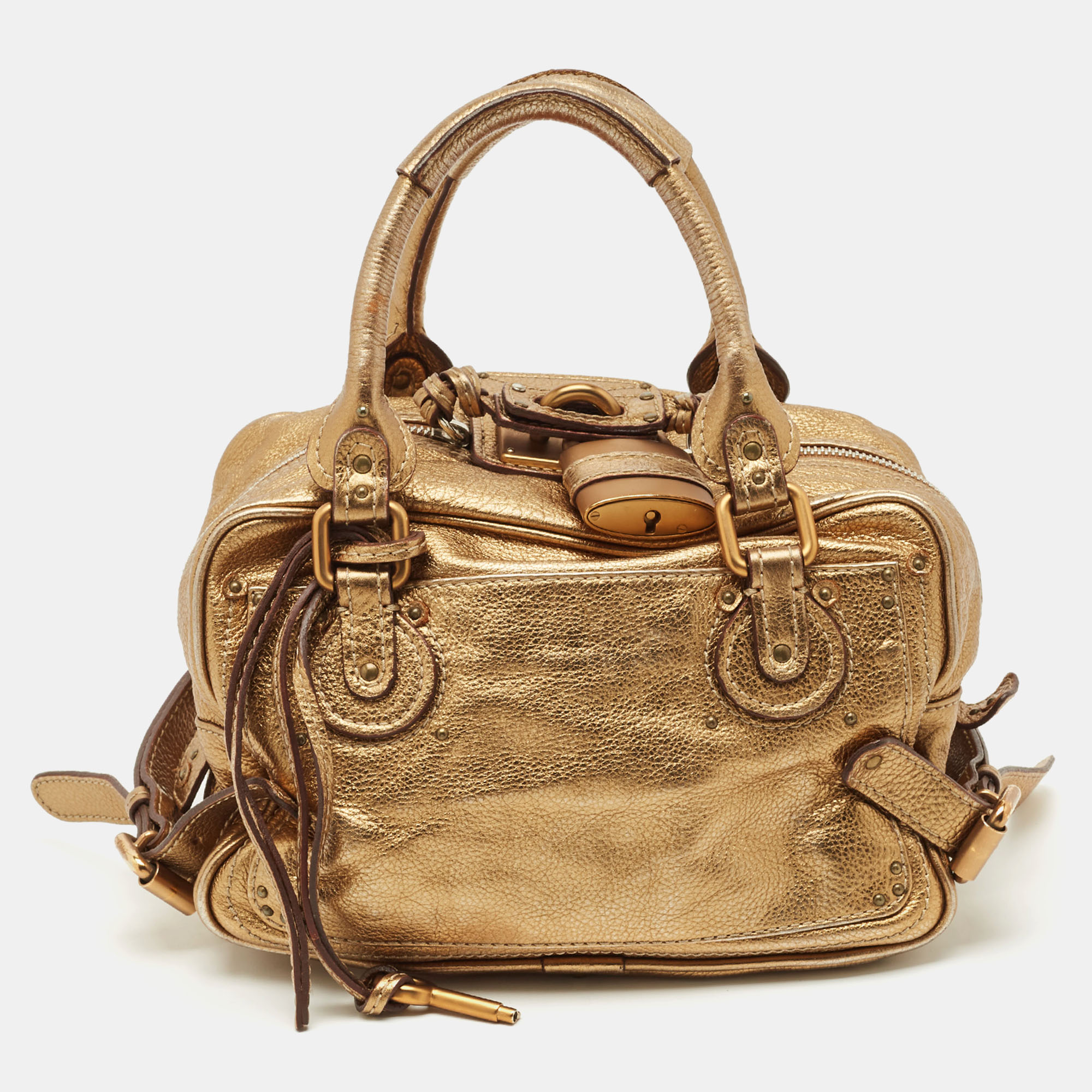 

Chloe Gold Leather Paddington Satchel