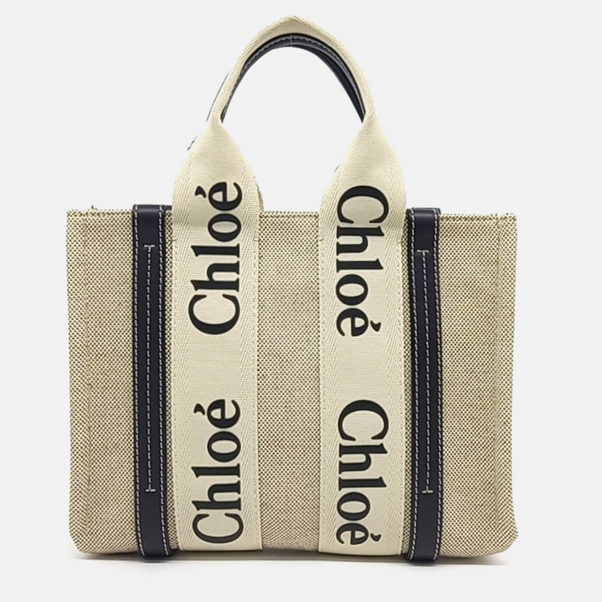 

Chloe Beige Canvas Chloe Woody Bag Small