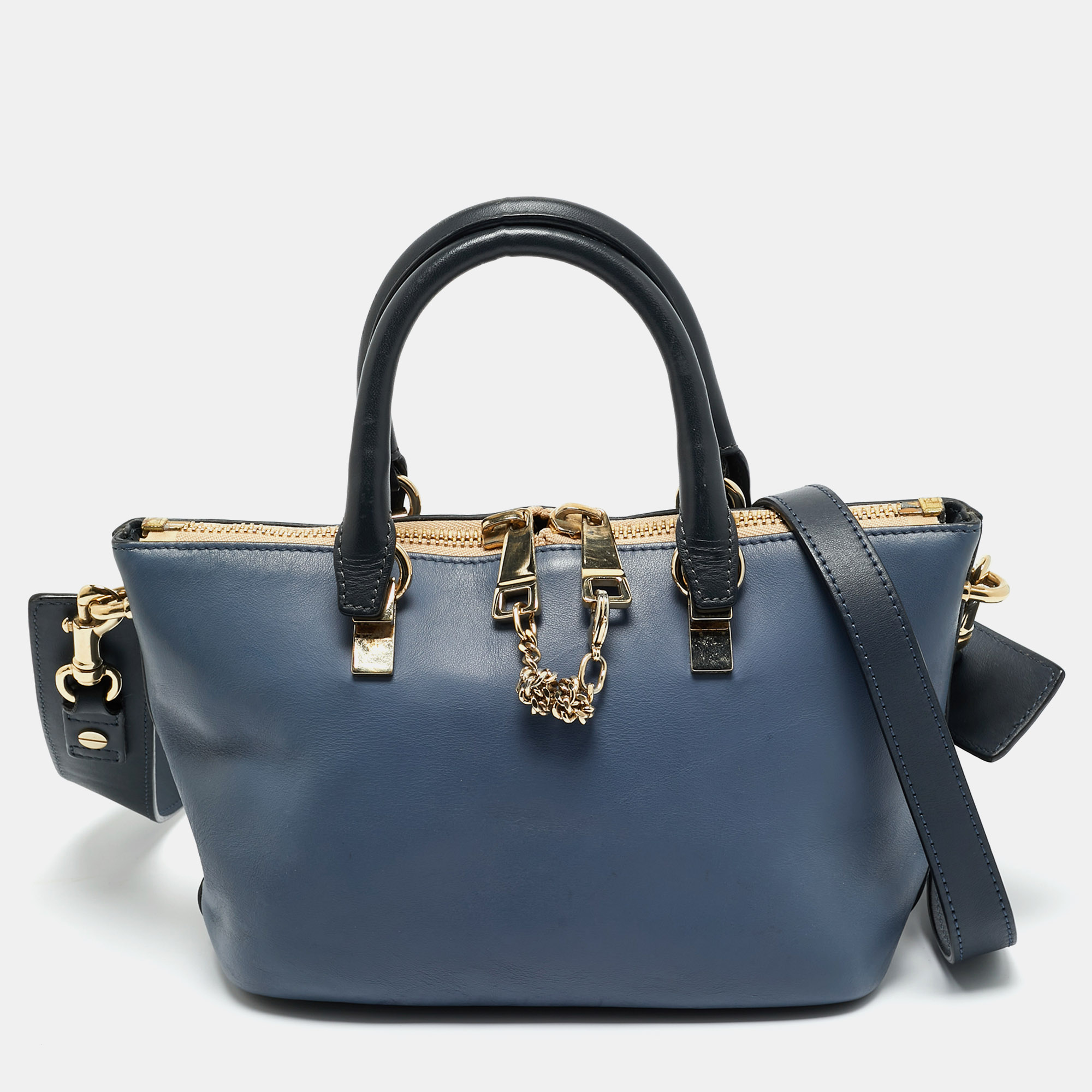 

Chloe Bicolor Leather  Baylee Tote, Blue