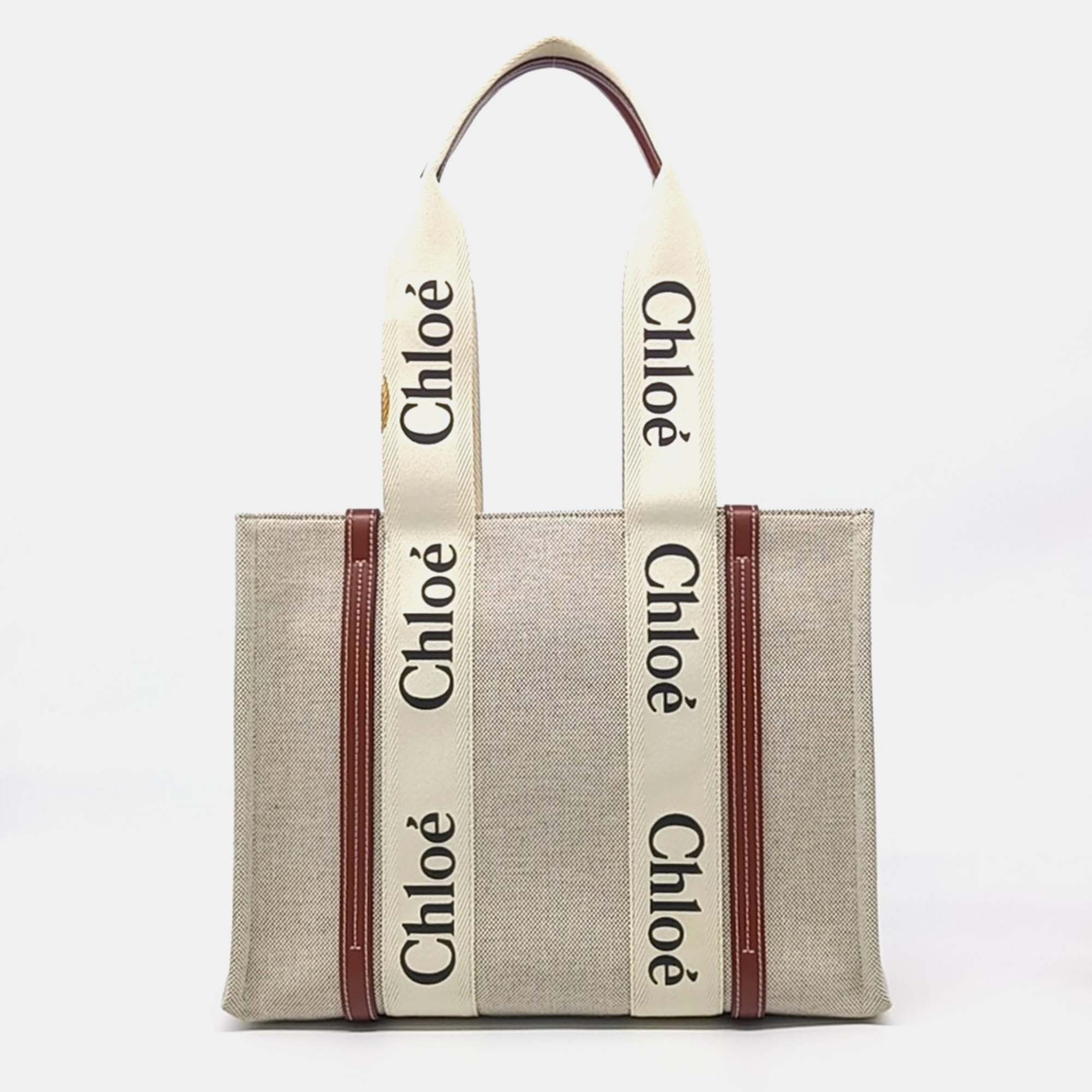 

Chloe Medium Woody Beige/Brown Canvas & Leather Bag