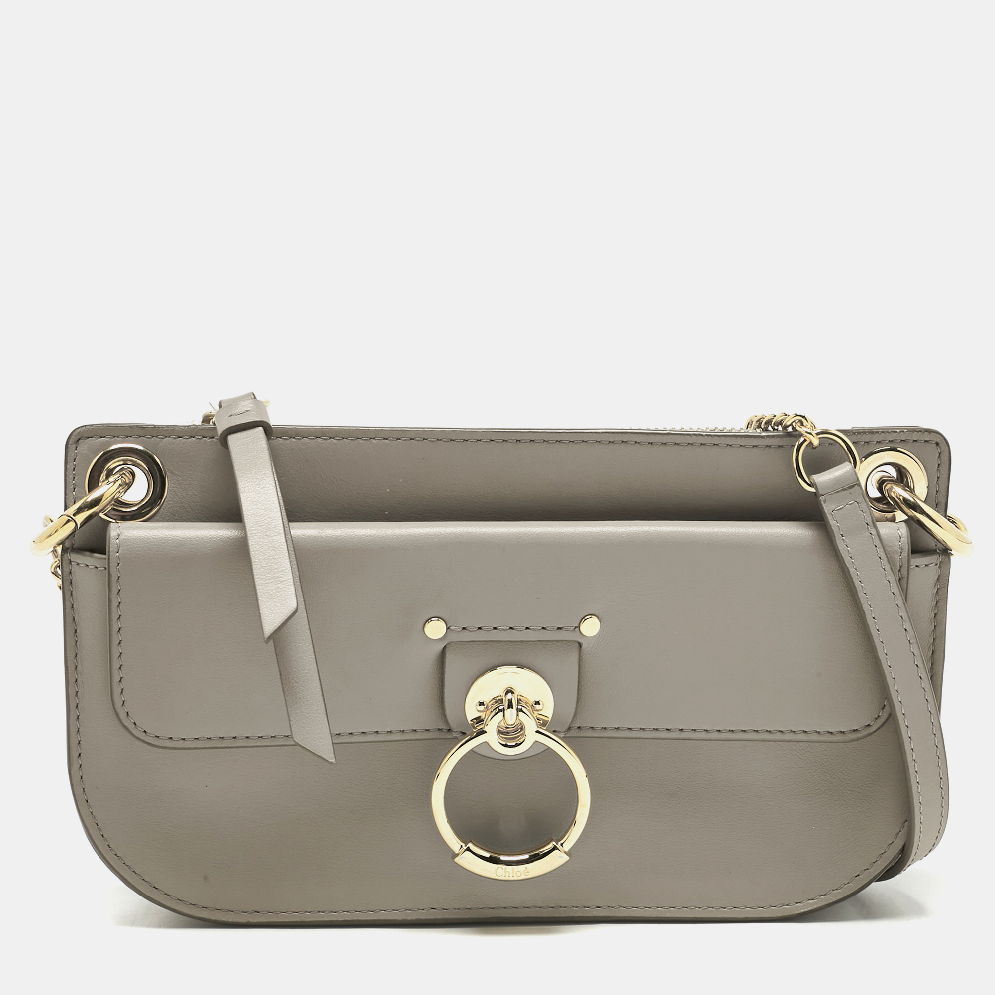 

Chloe Grey Leather Mini Tess Crossbody Bag