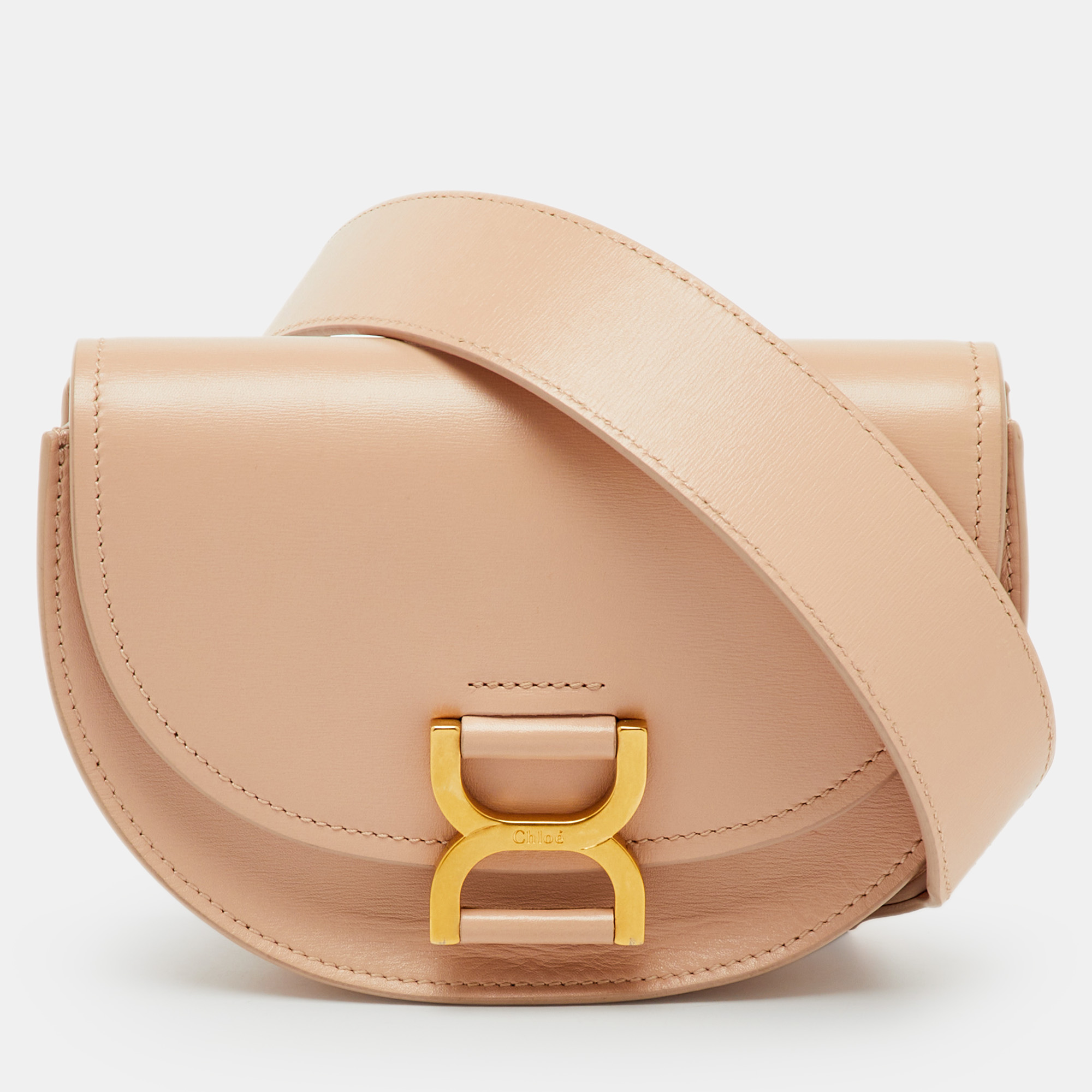 

Chloe Beige Leather Mini Marcie Flap Shoulder Bag