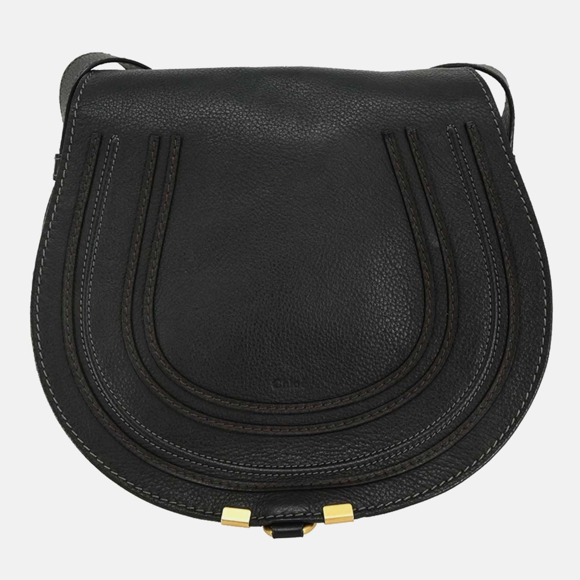 

Chloe Marcie Black Leather Shoulder Bag