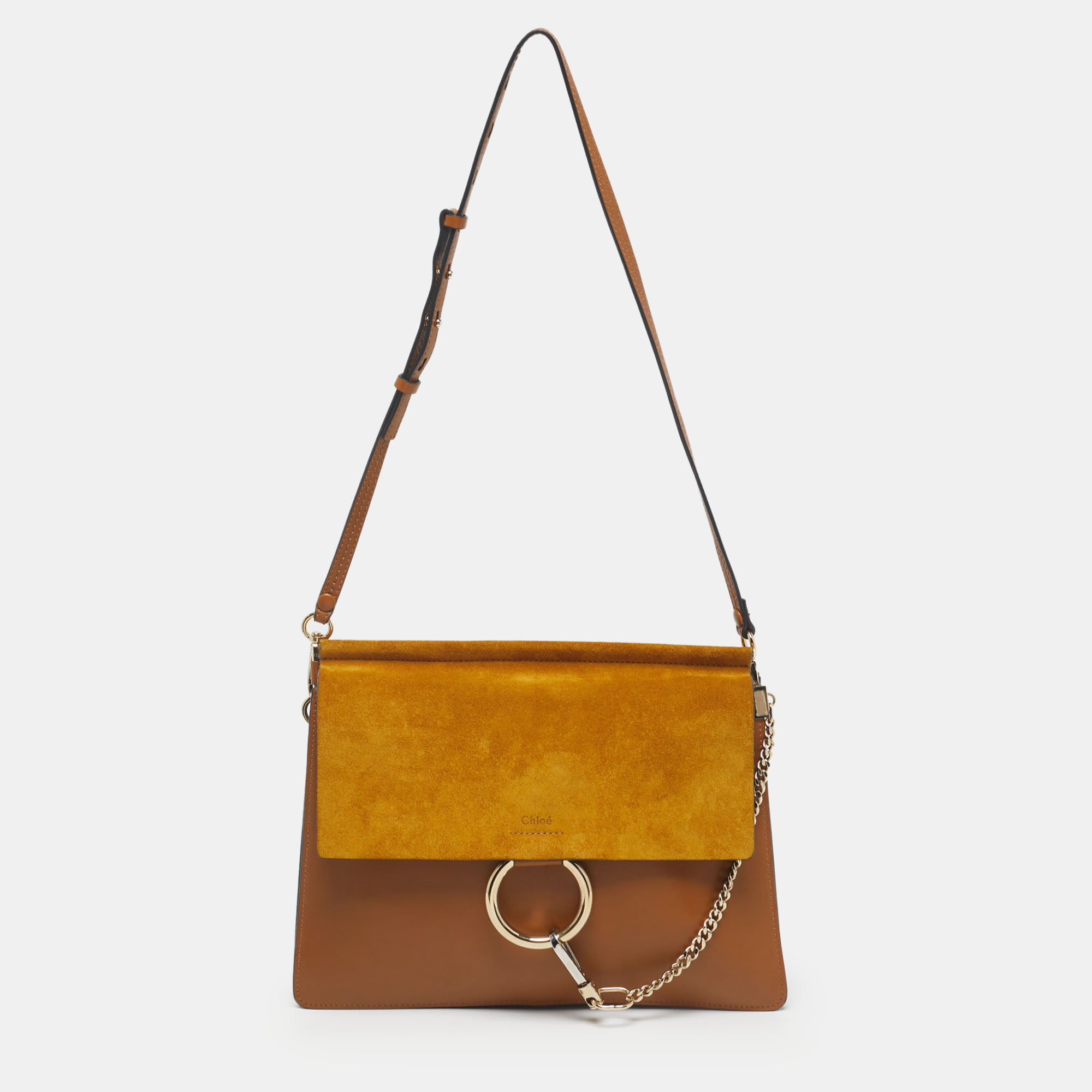 

Chloe Tan/Mustard Leather and Suede Faye  Shoulder Bag