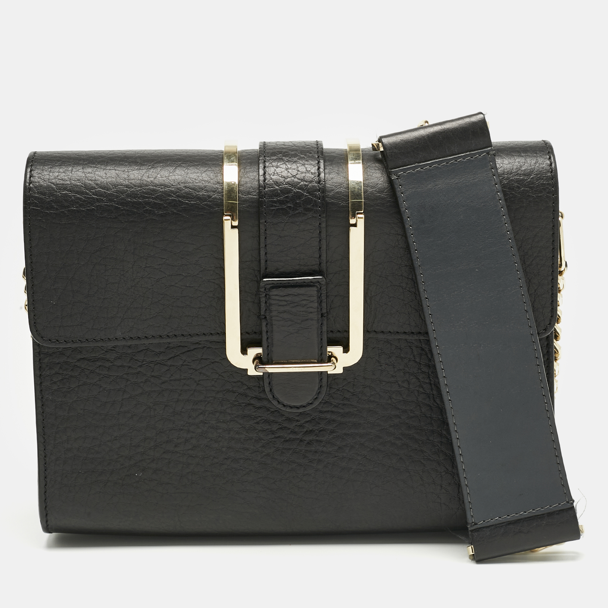 

Chloe Black Pebbled Leather  Bronte Shoulder Bag