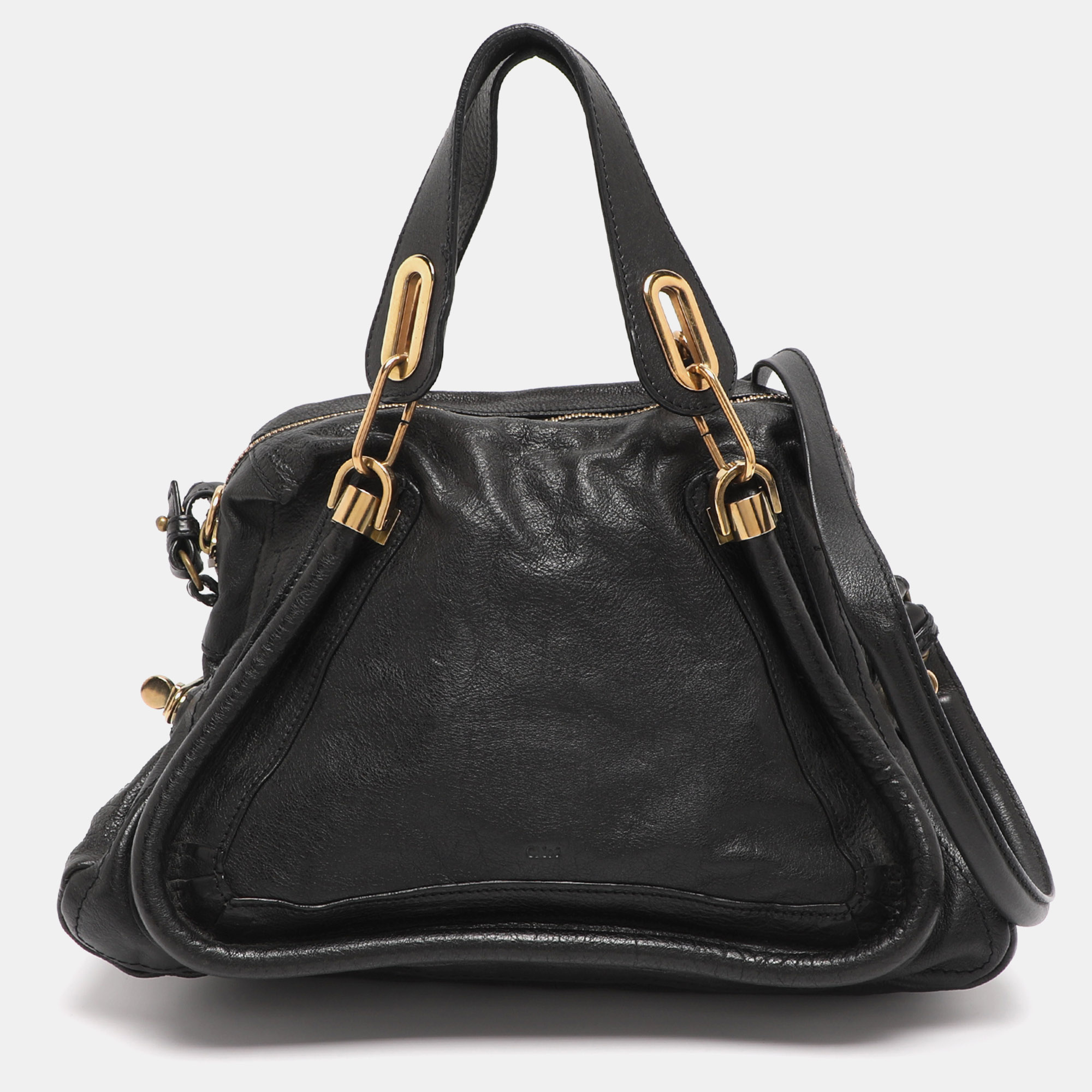 

Chloe Black Leather  Paraty Shoulder Bag