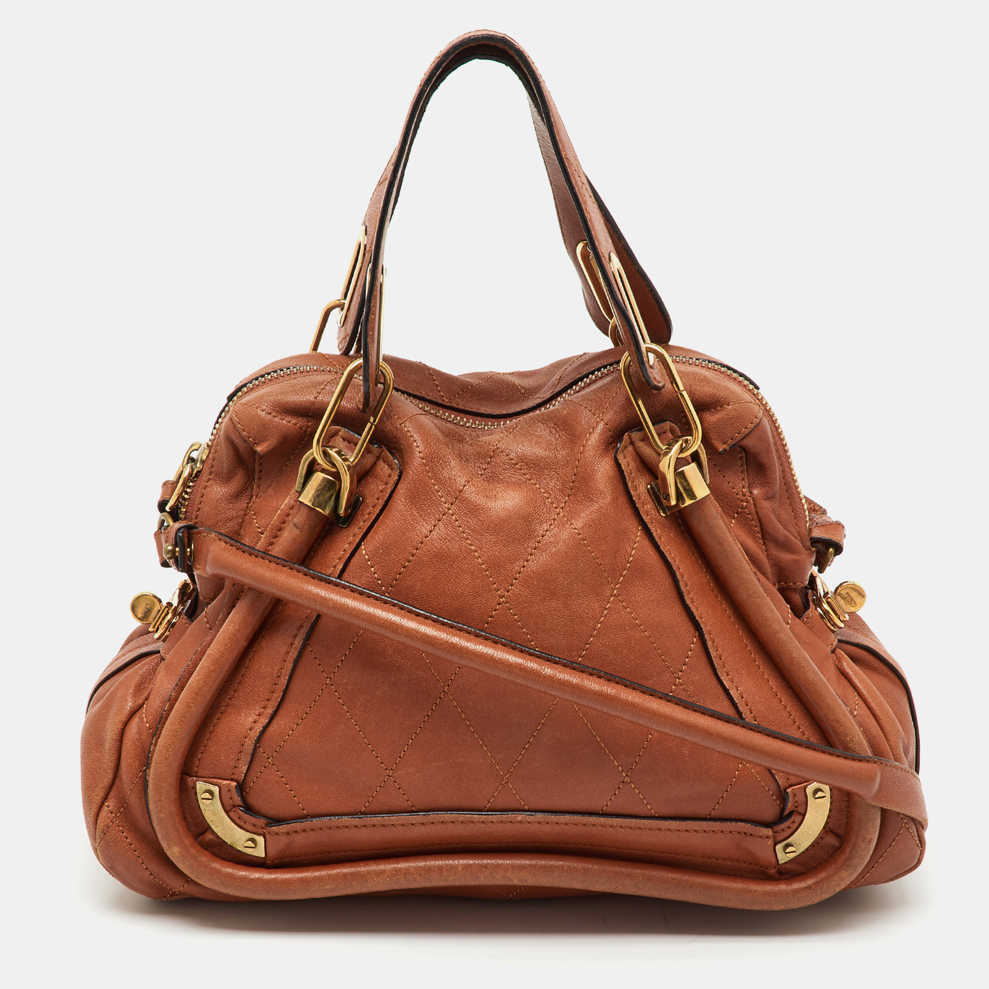 

Chloe Brown Leather  Paraty Shoulder Bag