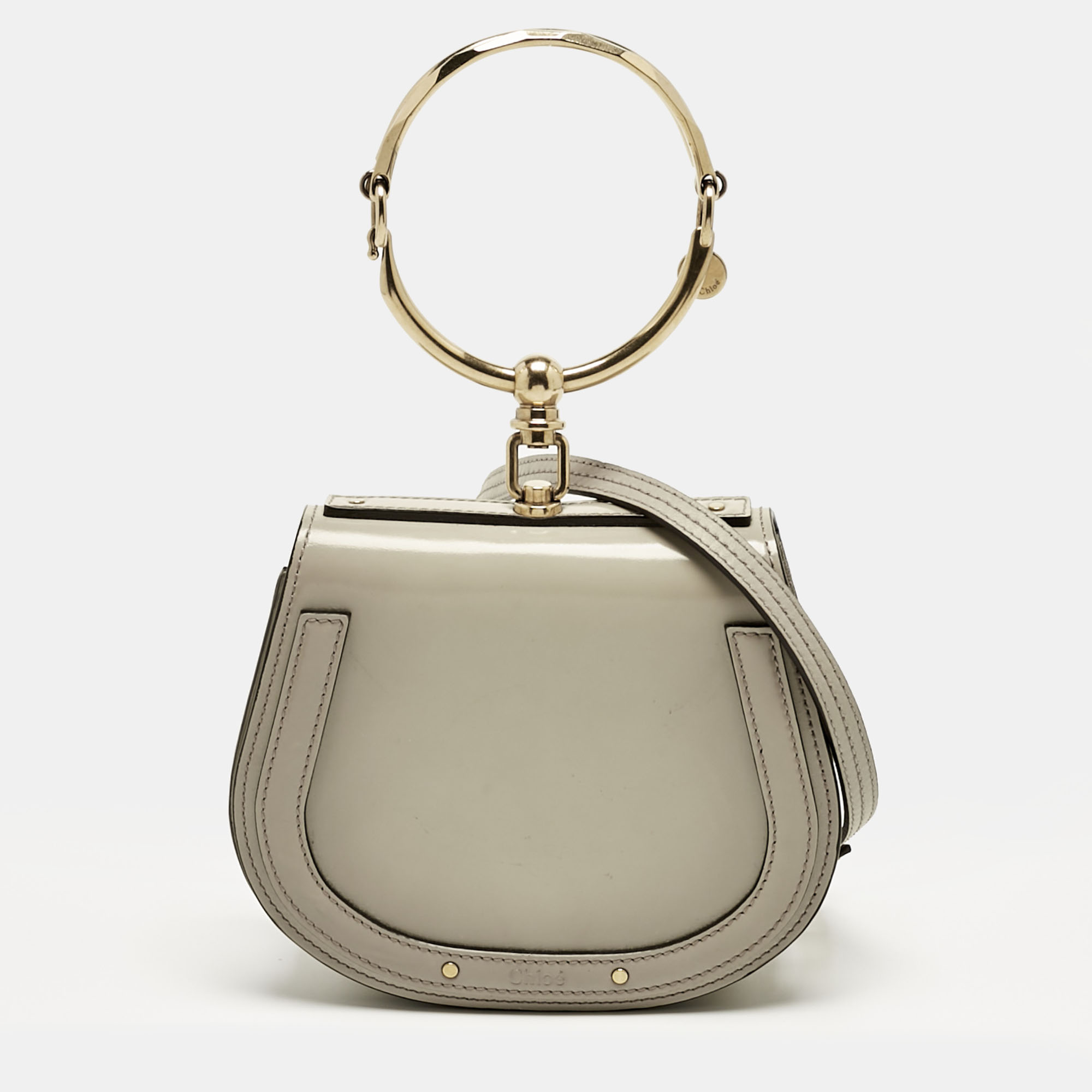 

Chloe Beige Patent Leather and Suede  Nile Bracelet Shoulder Bag