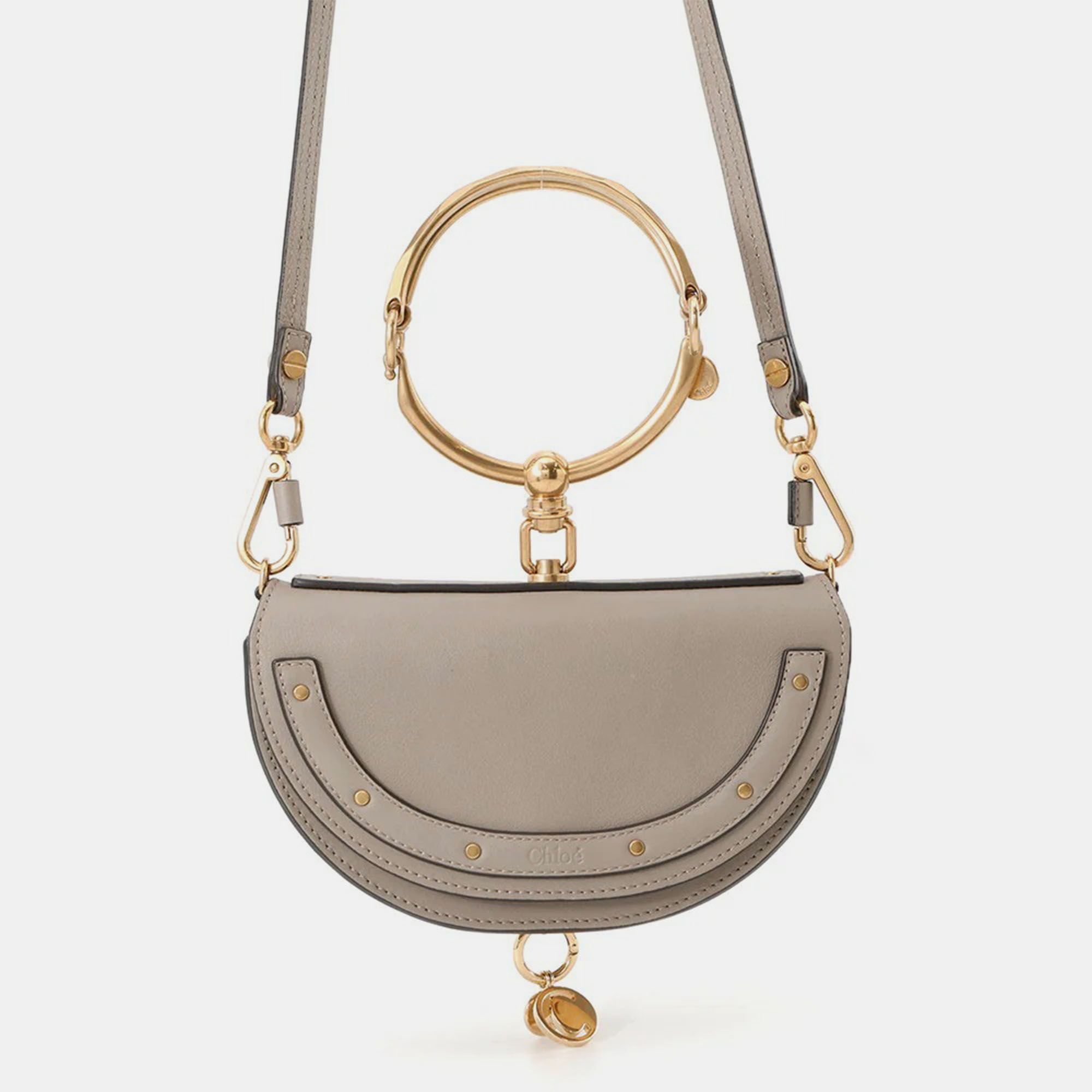 

Chloe Nile Minaudiere 2-Way Bag Gray Leather, Grey