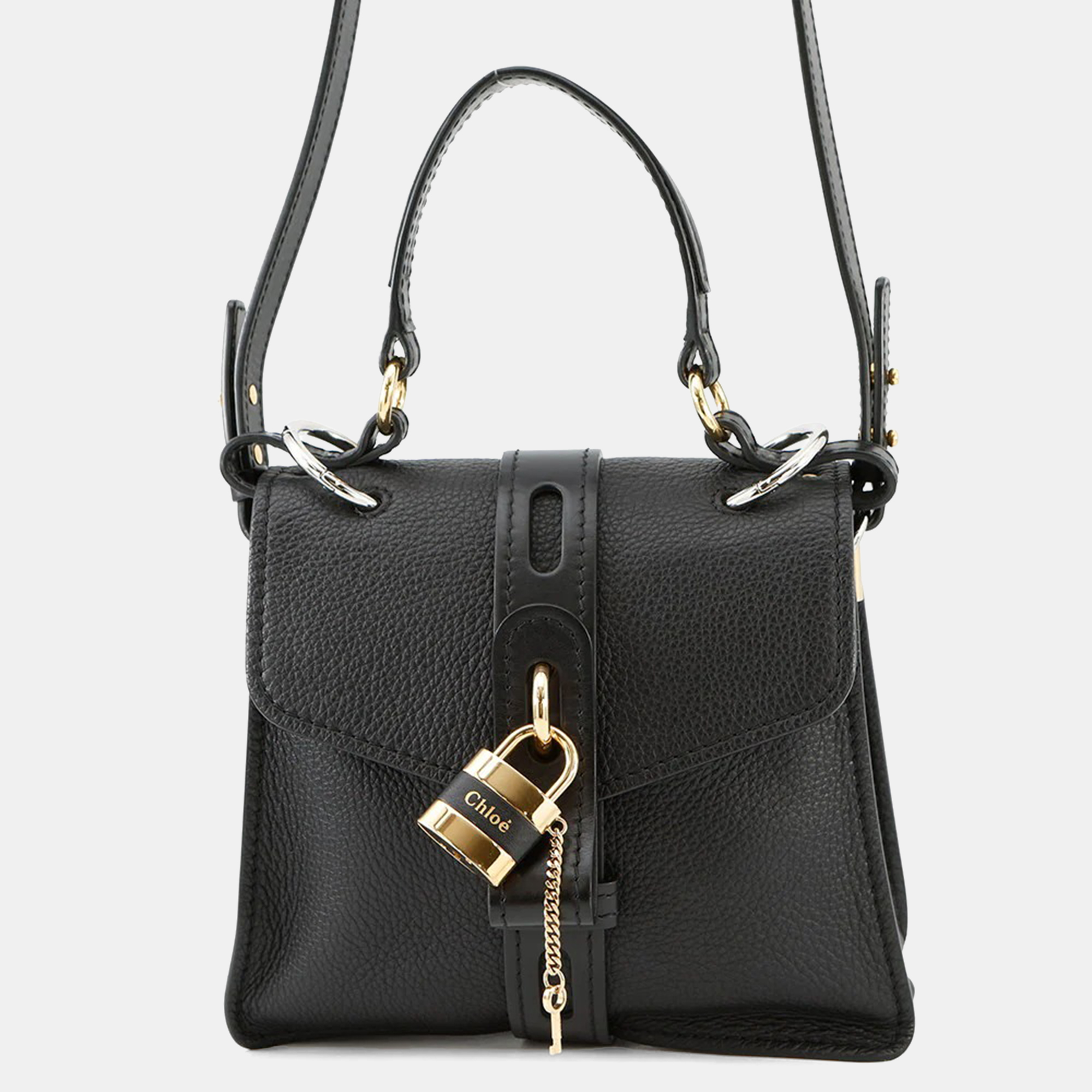 

Chloe Abbey Day Bag Black Leather Size Small