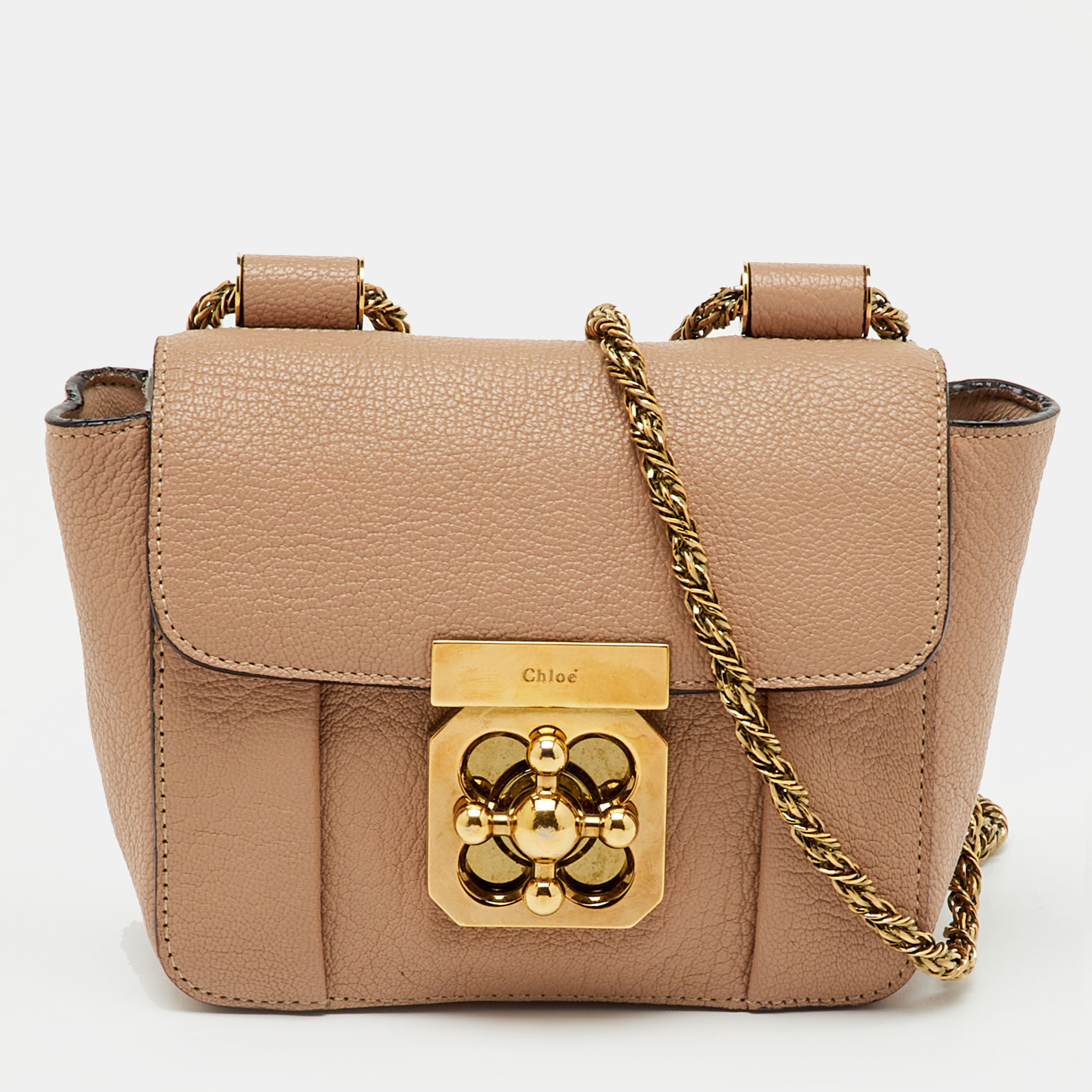 

Chloe Beige Leather Mini Elsie Crossbody Bag