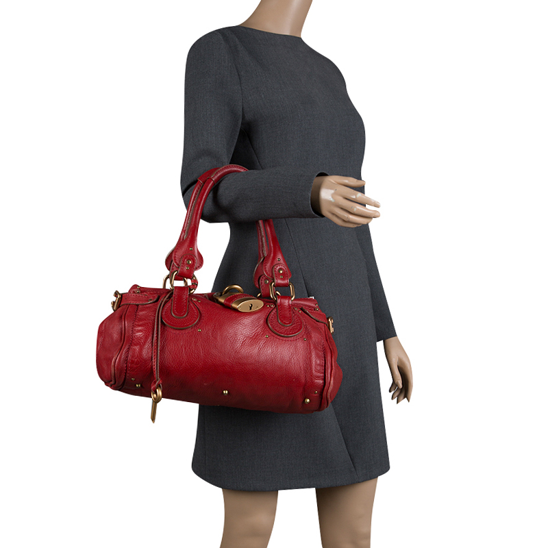 

Chloe Red Leather  Paddington Satchel