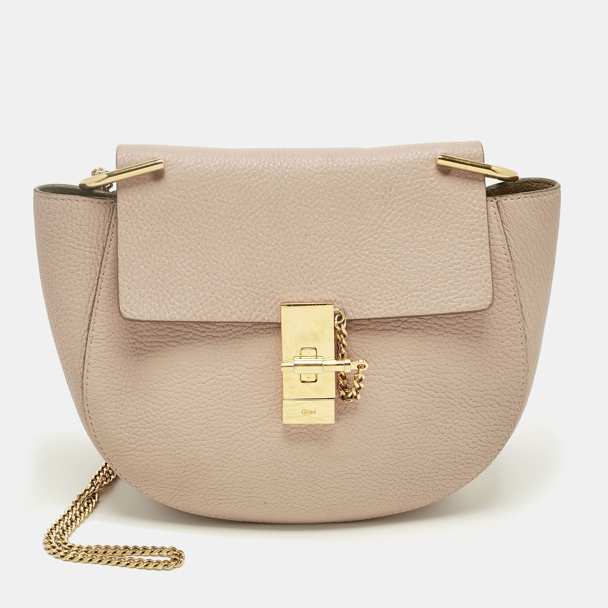 Pre-owned Chloé Pink Leather Medium Drew Shoulder Bag