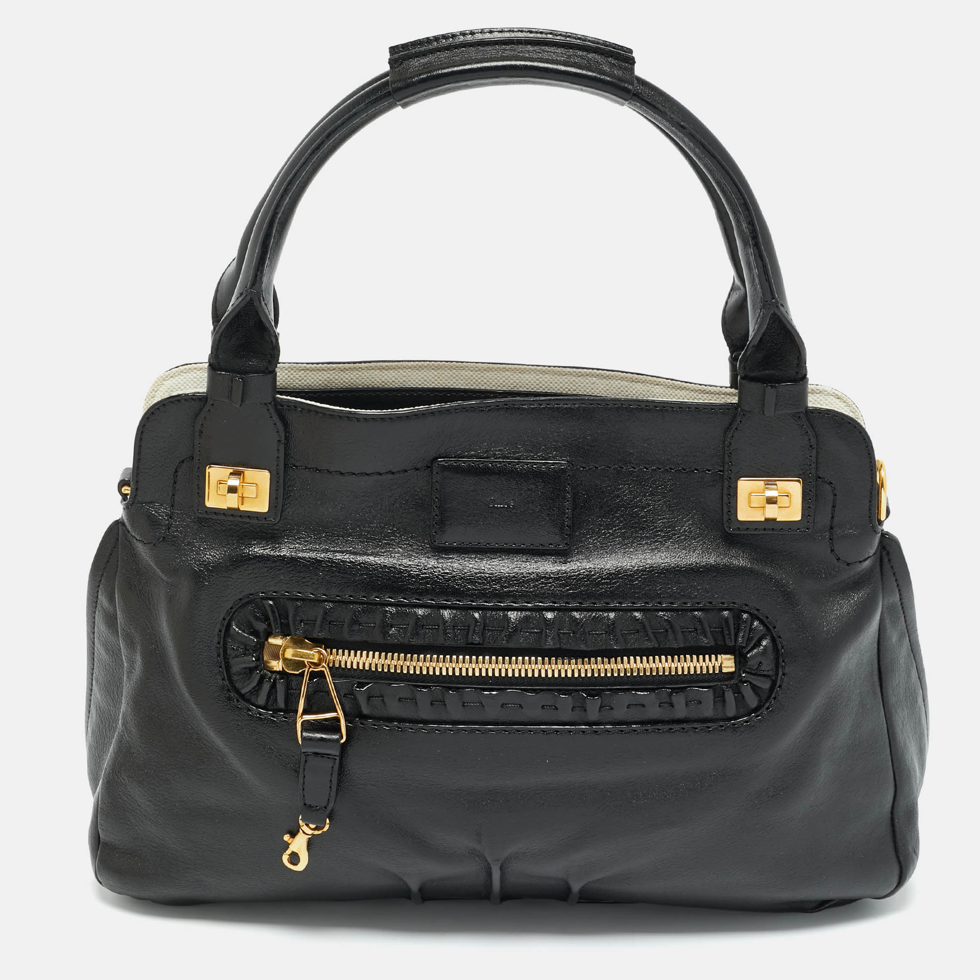 

Chloe Black Leather Margaret Shoulder Bag
