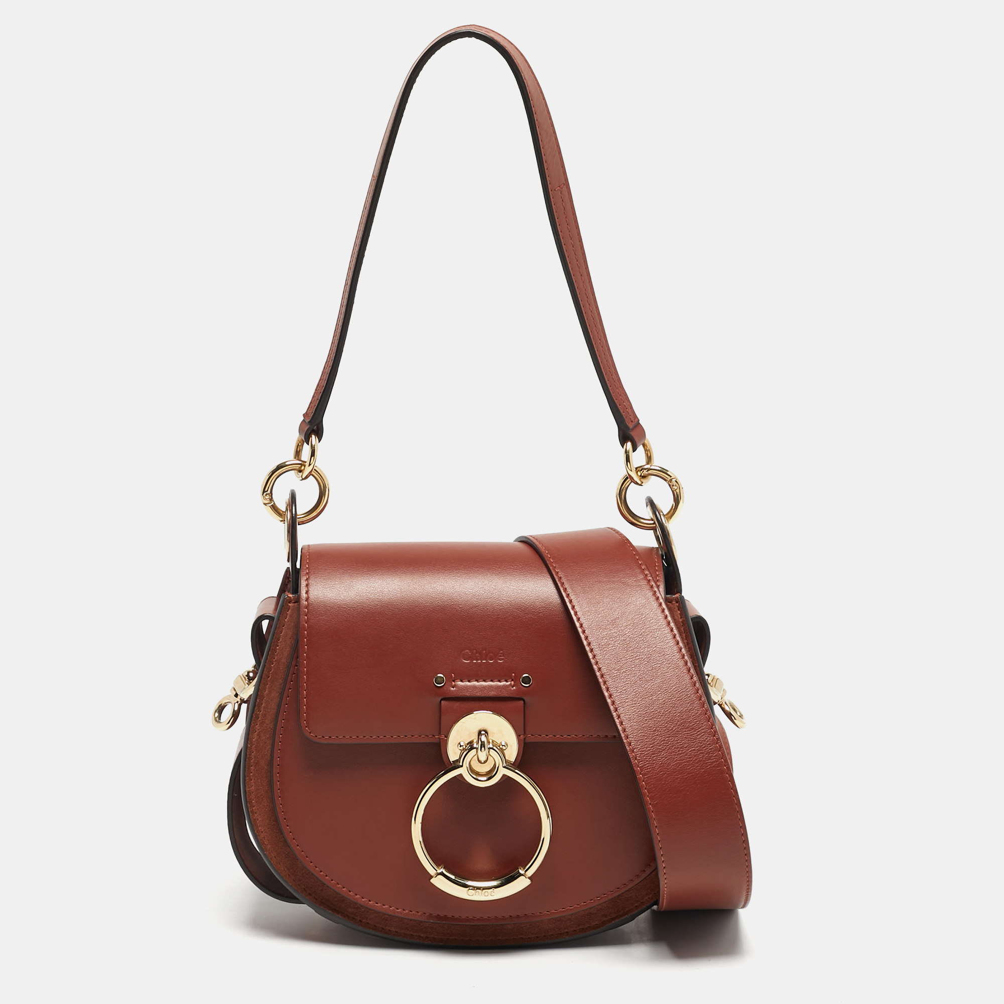 

Chloe Tess  Brown Leather and Suede Shoulder Bag