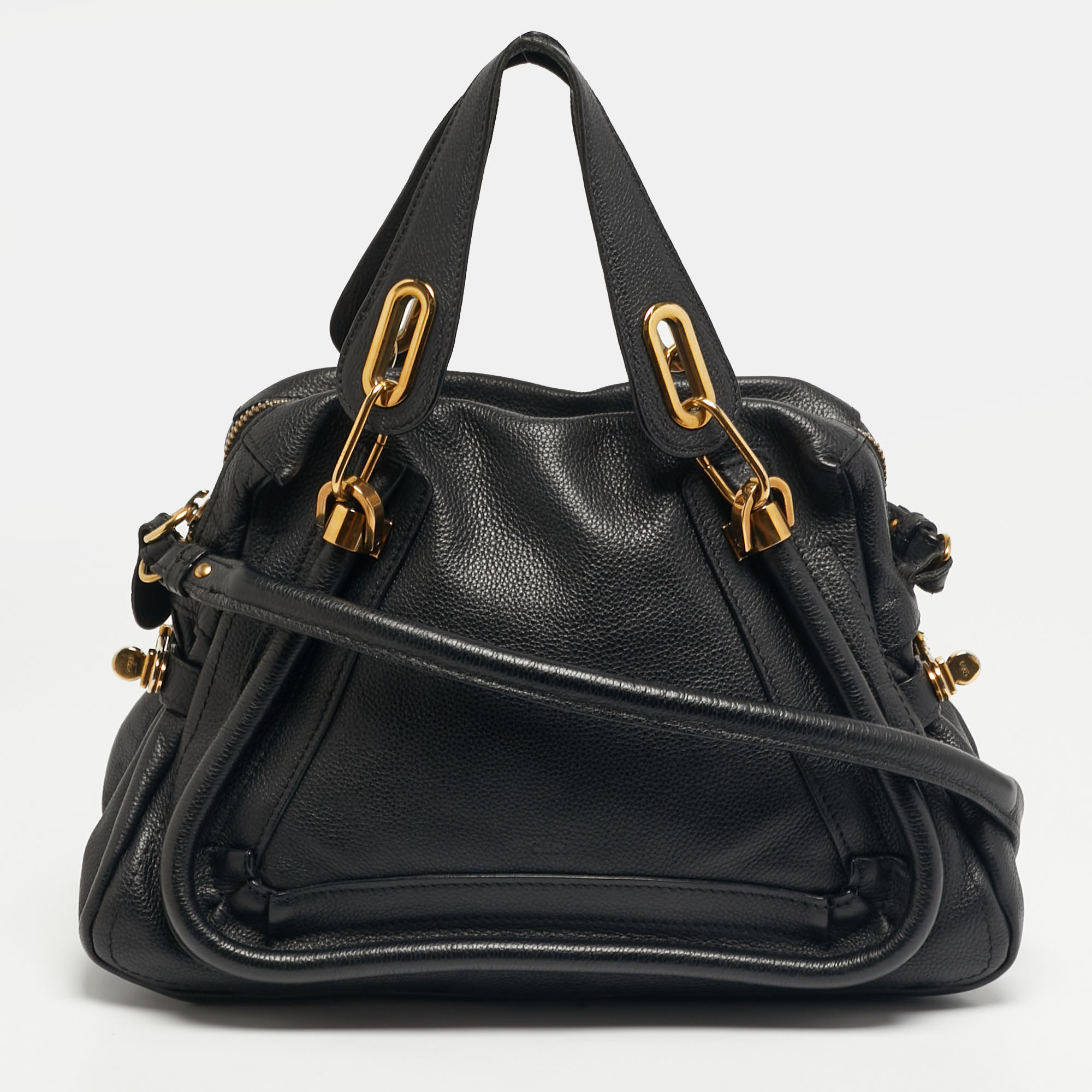 Pre-owned Chloé Paraty Medium Black Leather Shoulder Bag