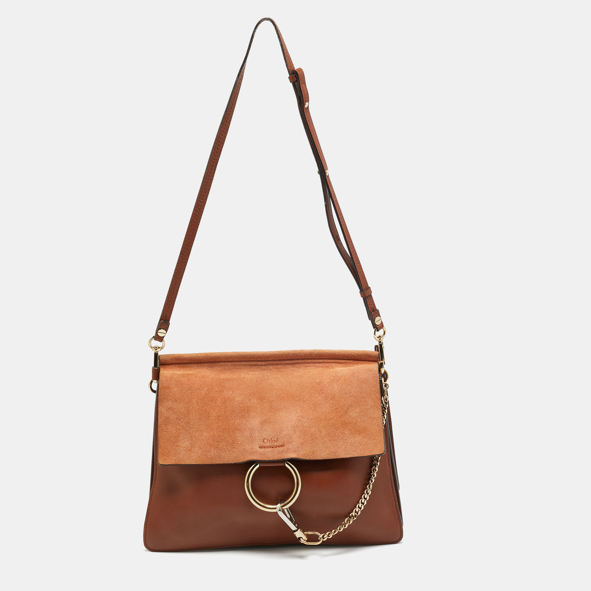 

Chloe Faye  Brown/Beige Leather and Suede Shoulder Bag