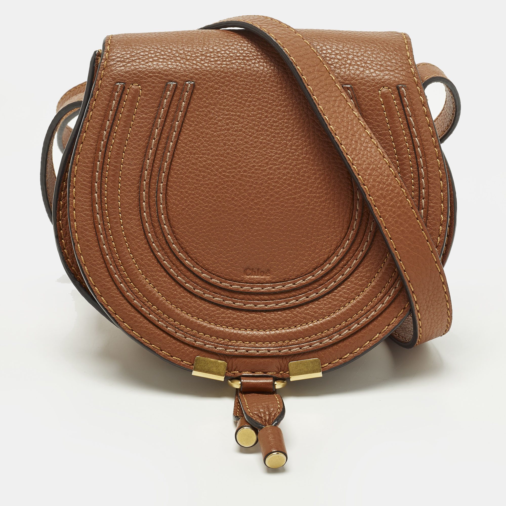 

Chloe Marcie Small Brown Leather Shoulder Bag