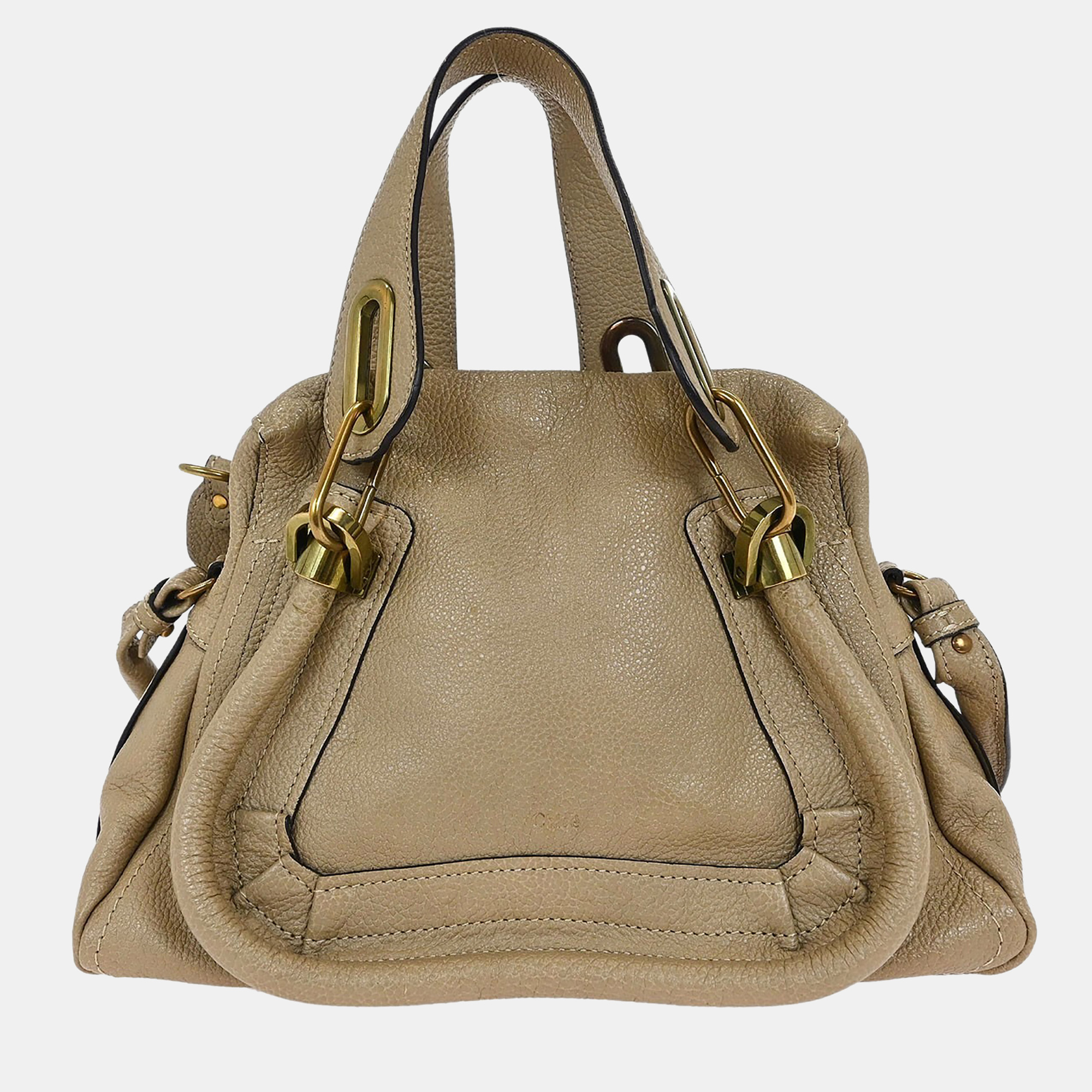

Chloe Paraty Beige Calfskin Leather Top Handle Bag, Brown
