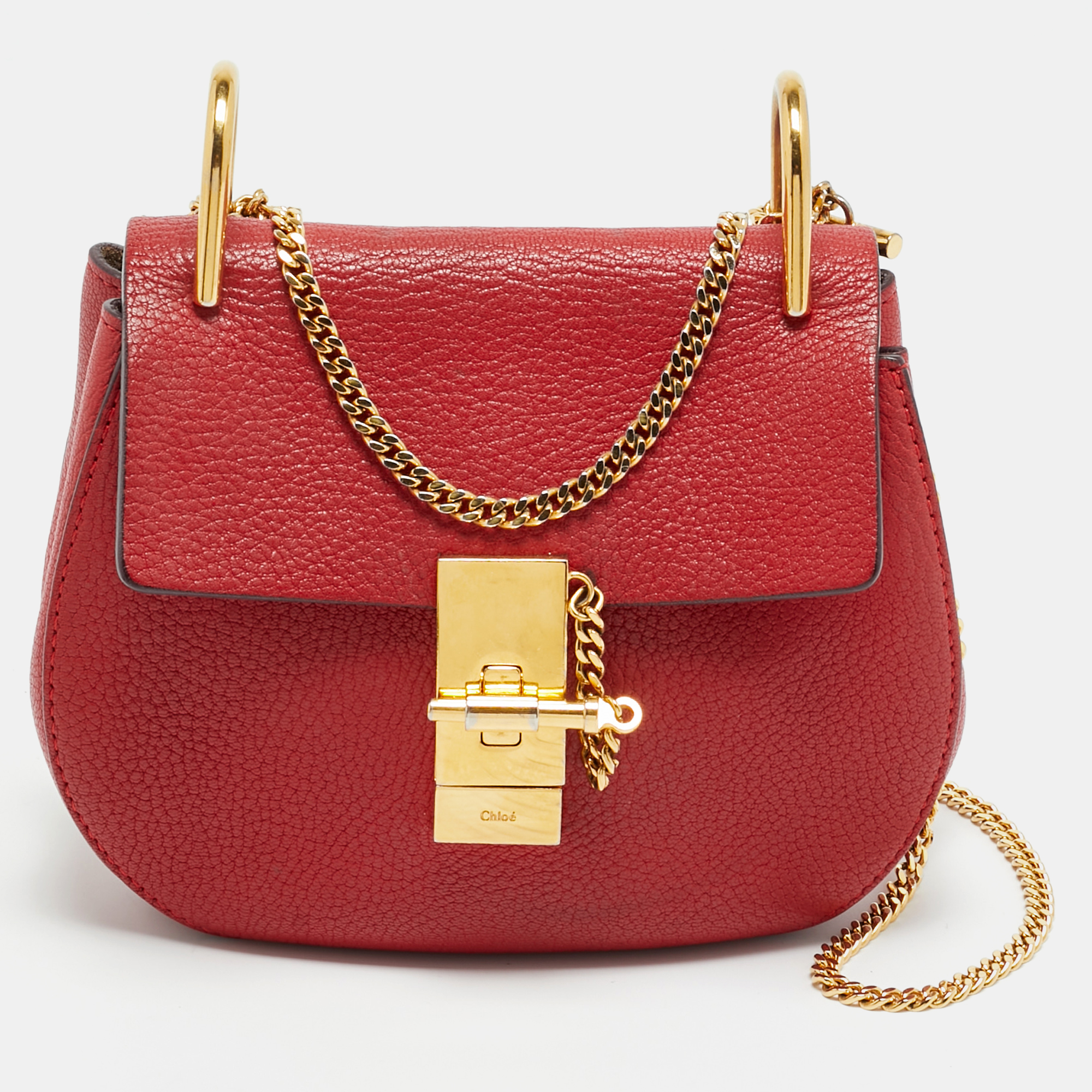 

Chloé Drew  Red Leather Shoulder Bag
