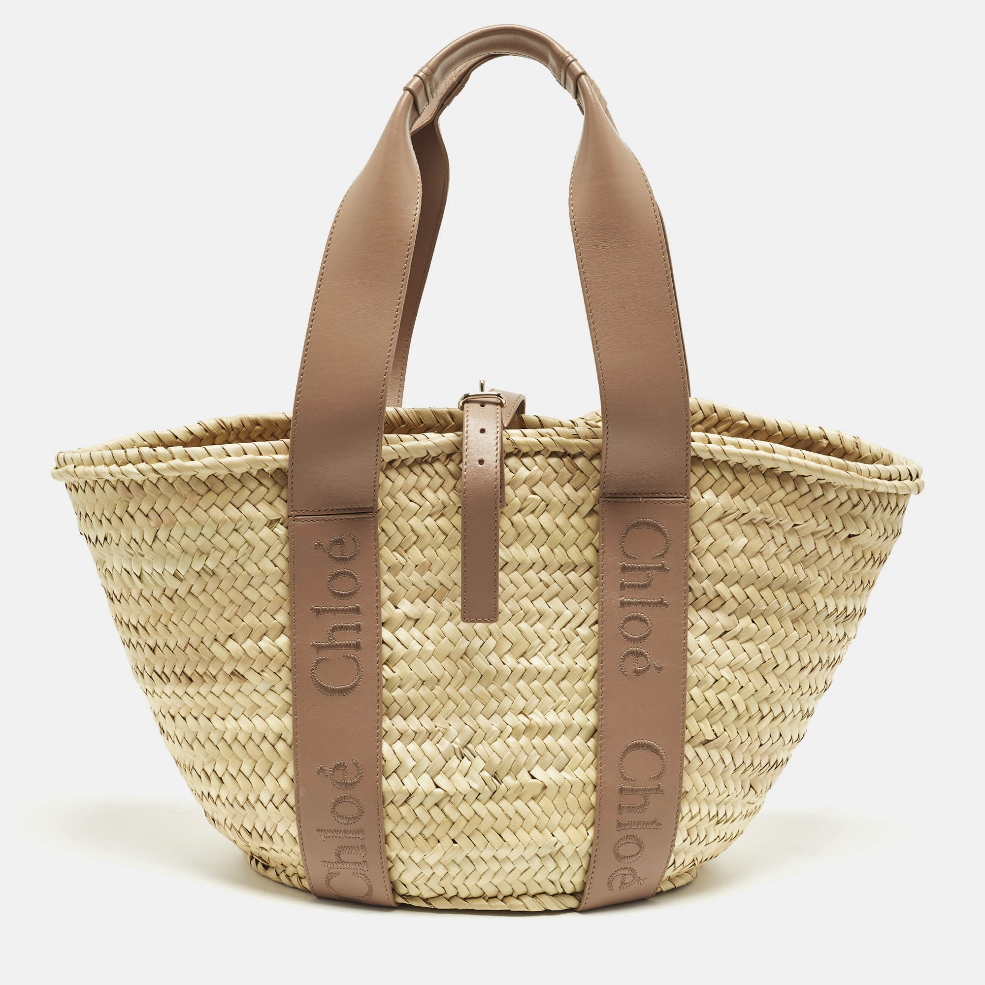 

Chloé Sense Cream/Beige Leather and Raffia Tote