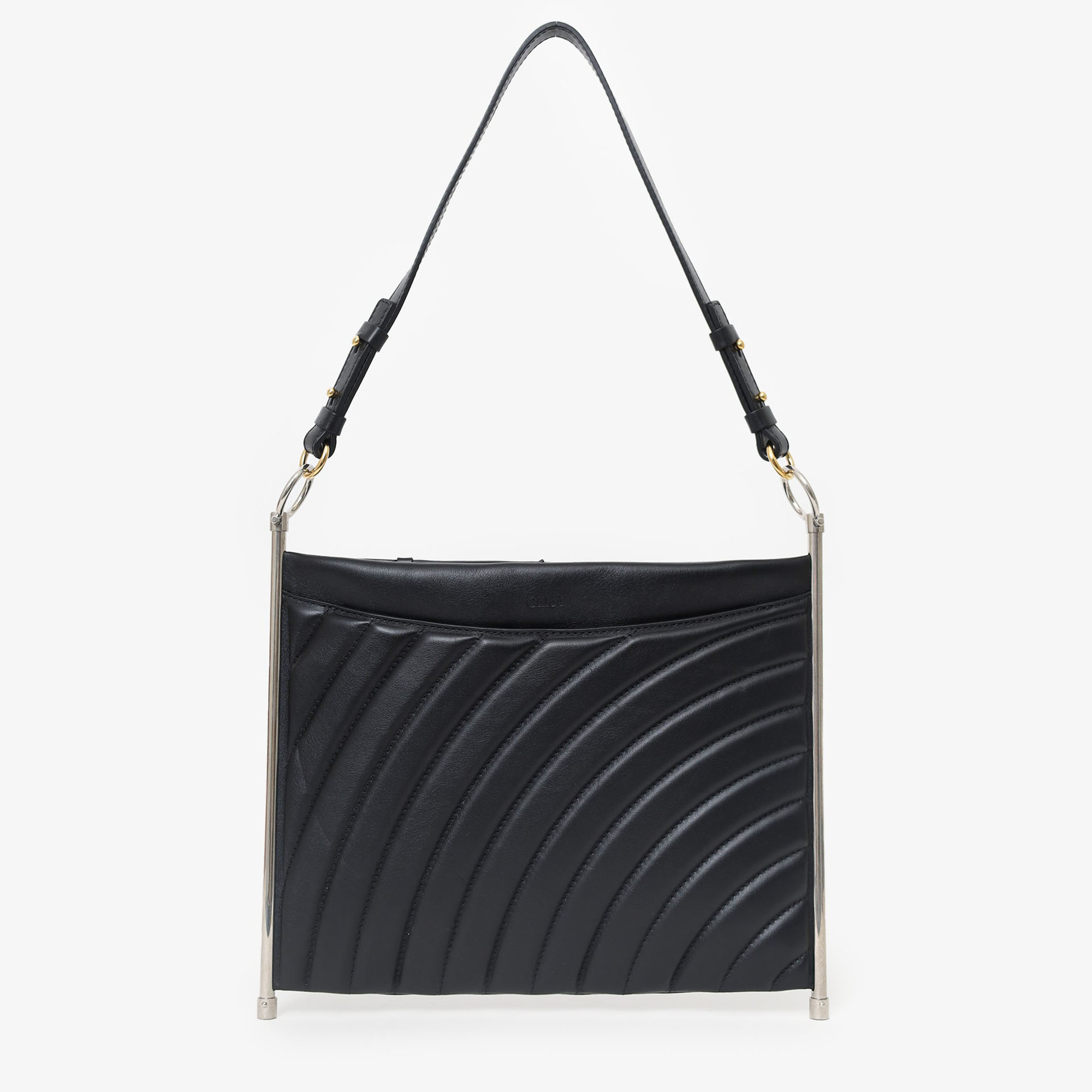 

Chloe Black Quilted Leather Medium Roy Shoulder Bag With Strap