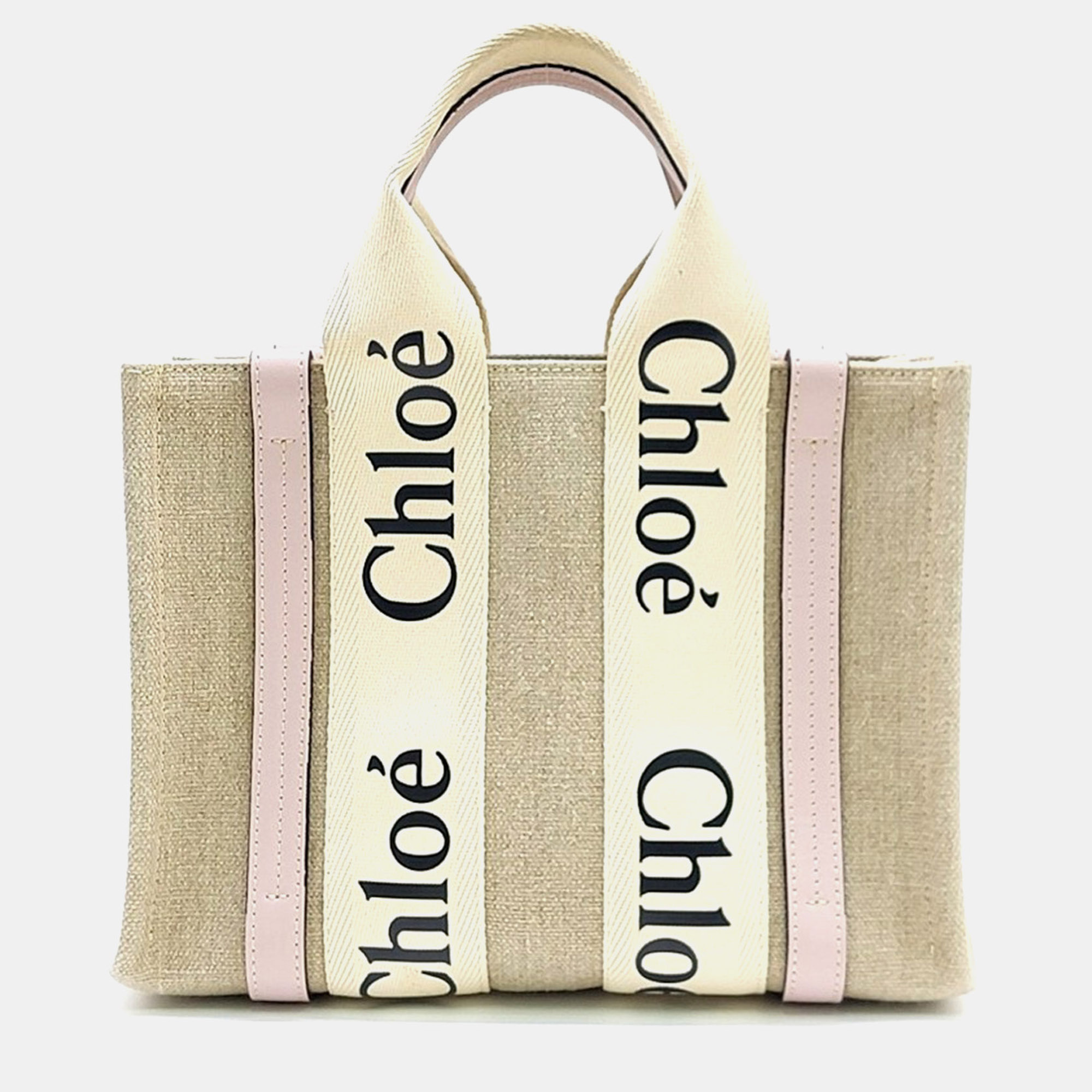 

Chloe Beige Canvas Woody Bag Small