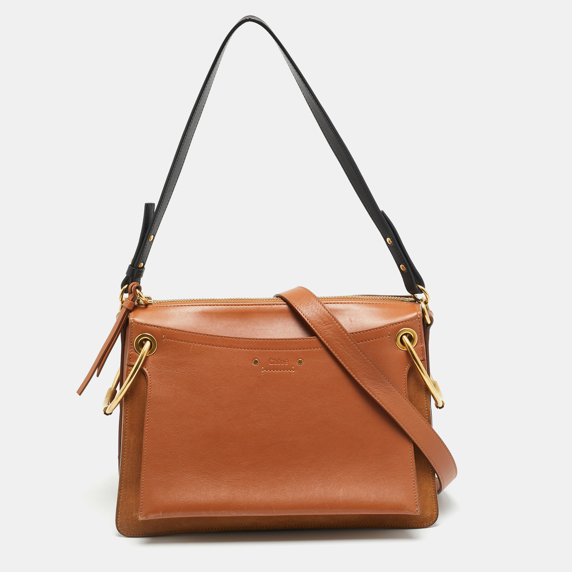 

Chloe Roy Brown/Black Leather Shoulder Bag