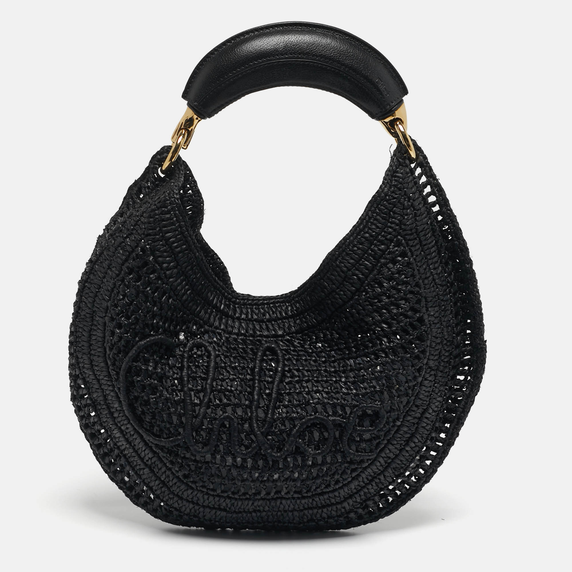 

Chloe Summer Banana Black Raffia Hobo