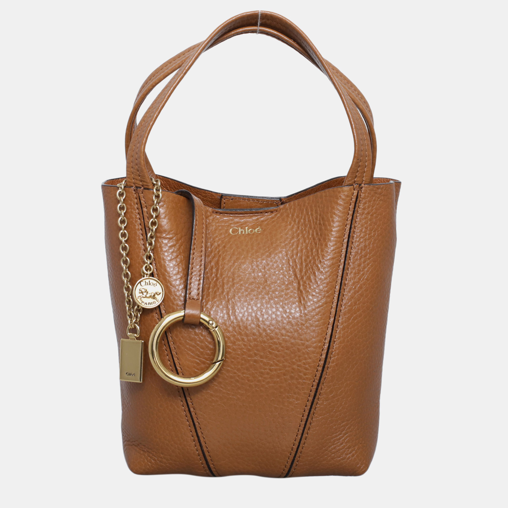 

Chloe Small Brown Calf Leather Spin Tote