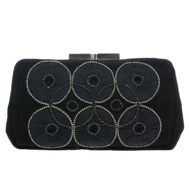Pre Owned Chloe Black Embroidered Clutch