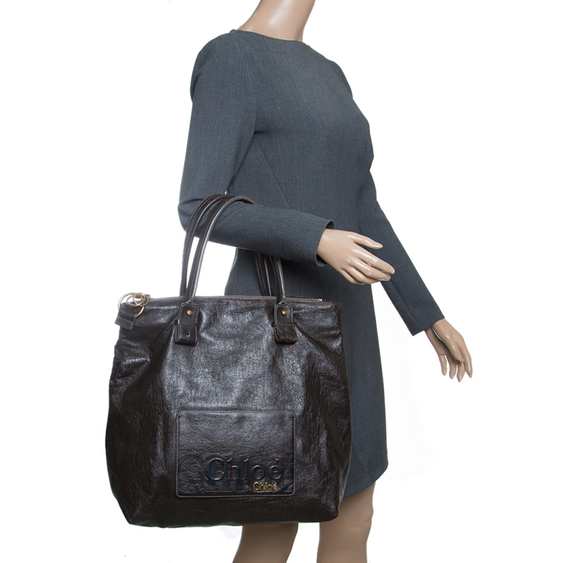 

Chloe Brown Faux Leather Tote