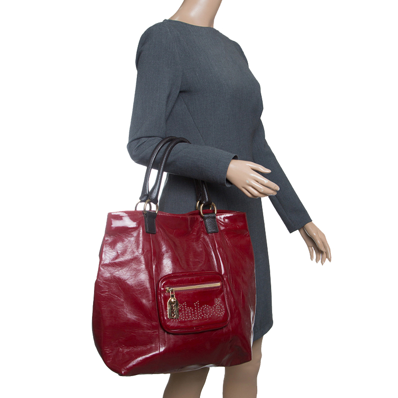 

Chloe Red/Black PVC and Leather Tote