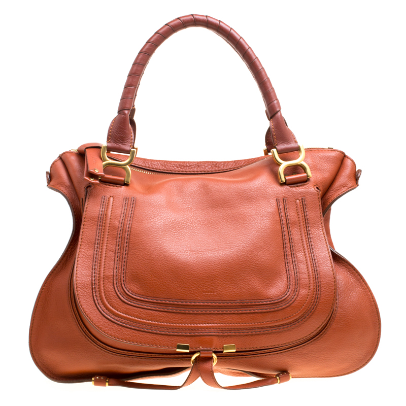 Pre Owned Chloe Brown Leather Large Marcie Satchel