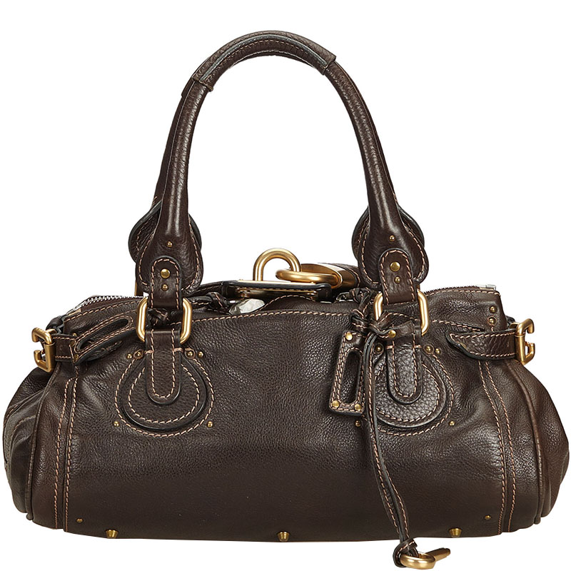 Pre Owned Chloe Dark Brown Leather Paddington Everyday Bag