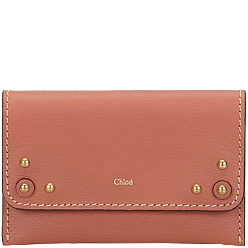 Pre Owned Chloe Pink Leather Card Holder