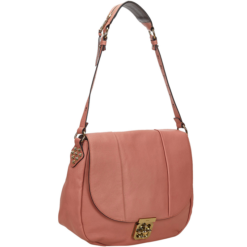 

Chloe Pink Leather Elsie Neo Folk Shoulder Bag