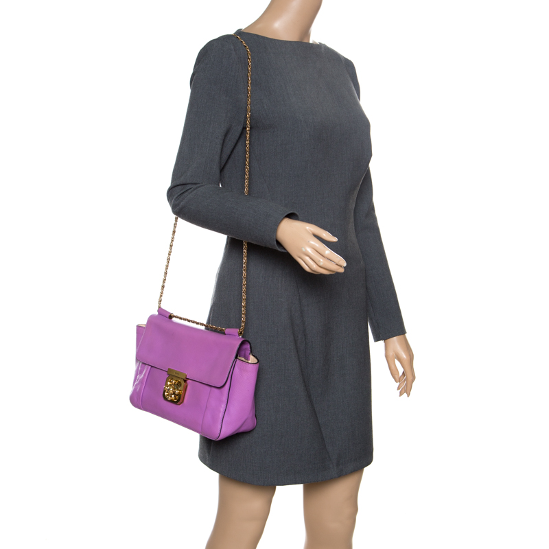

Chloe Purple Leather Medium Elsie Shoulder Bag