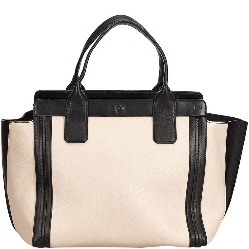 Chloe Black Leather Allison Tote Bag
